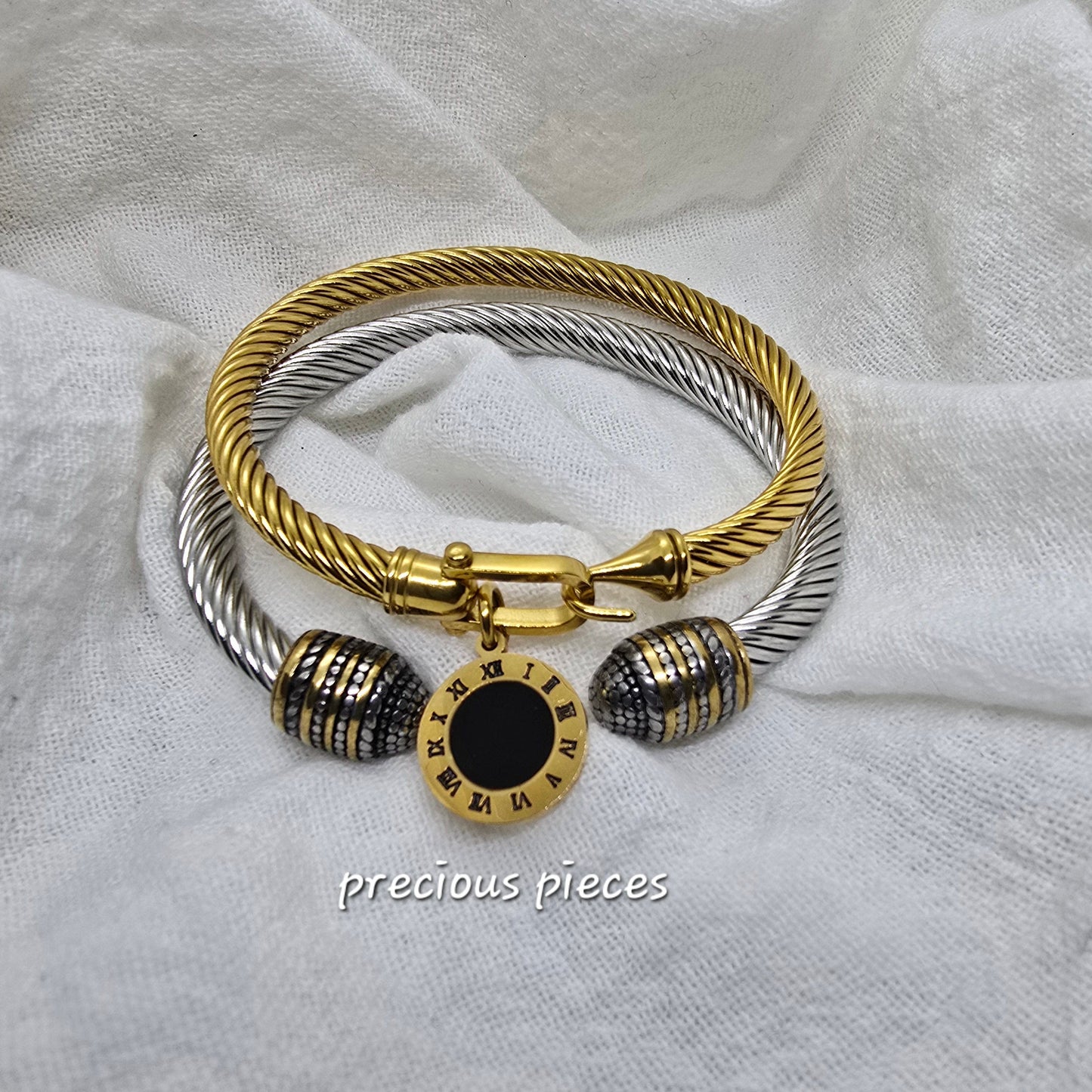 Stainless Steel Open Bangle Bracelet