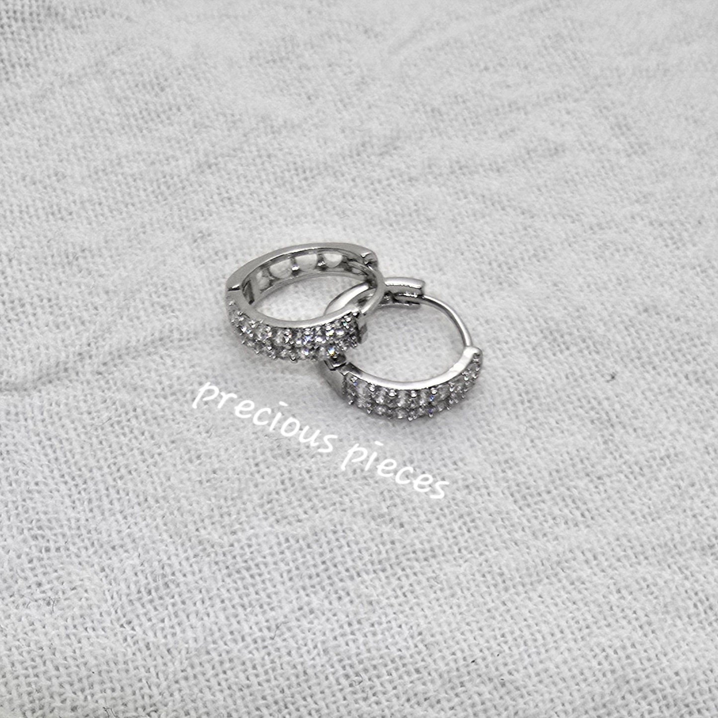 Small Pavé Huggie Hoop Earrings Two (click for more options)