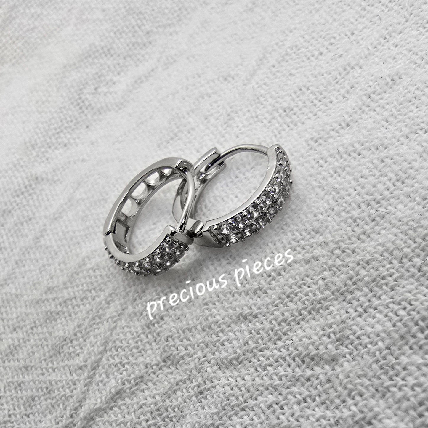 Small Pavé Huggie Hoop Earrings Two (click for more options)