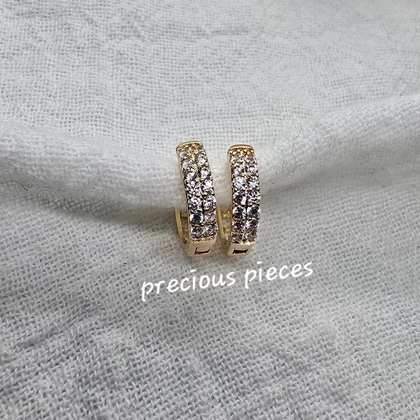 Small Pavé Huggie Hoop Earrings Two (click for more options)
