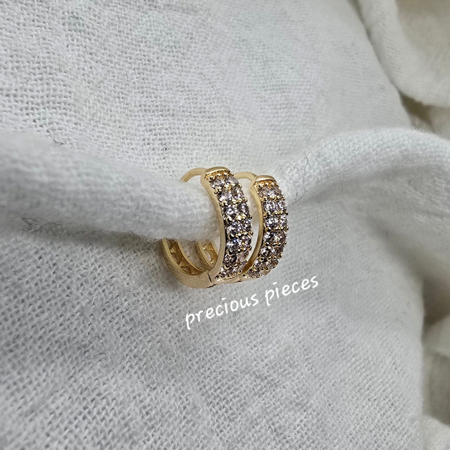 Small Pavé Huggie Hoop Earrings Two (click for more options)