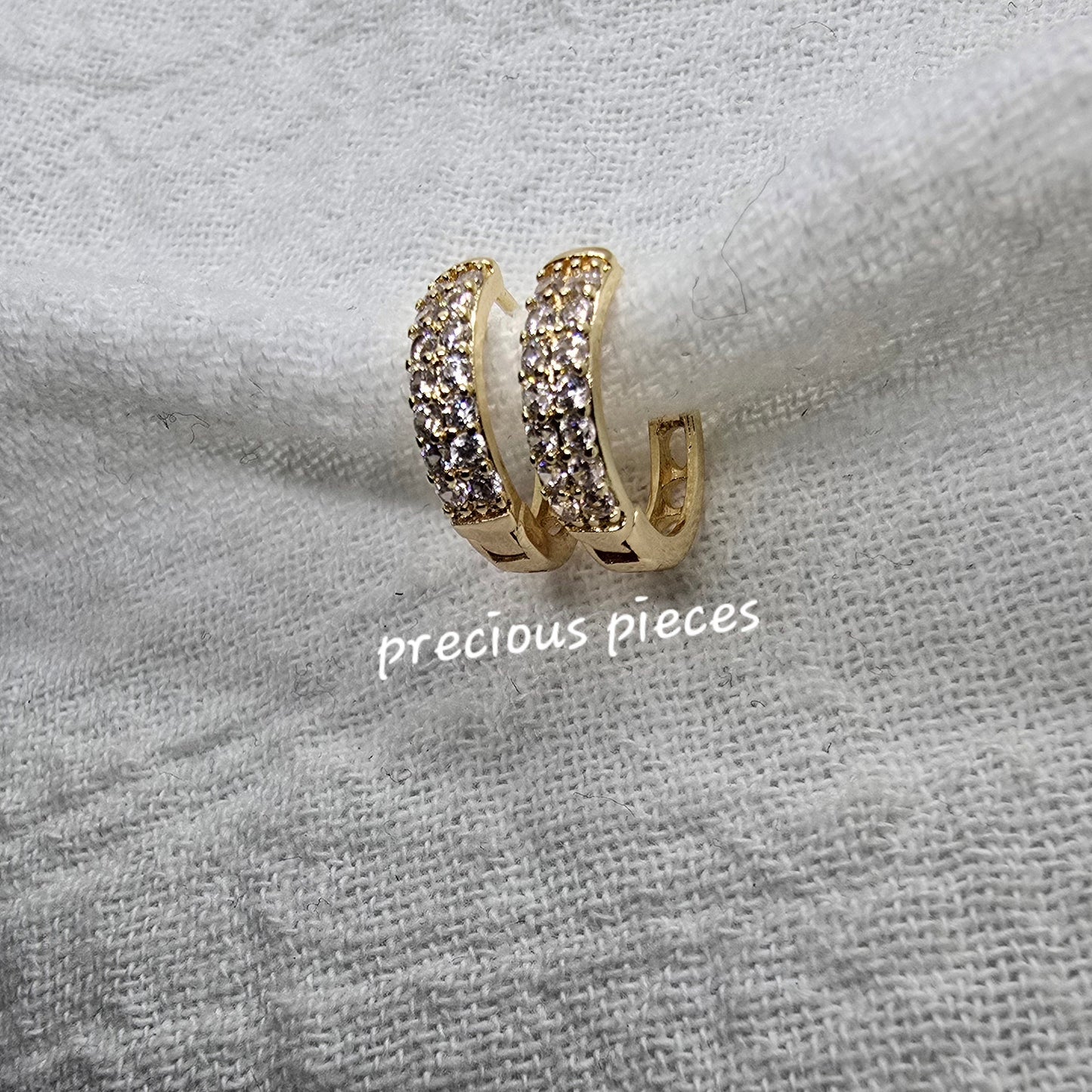 Small Pavé Huggie Hoop Earrings Two (click for more options)