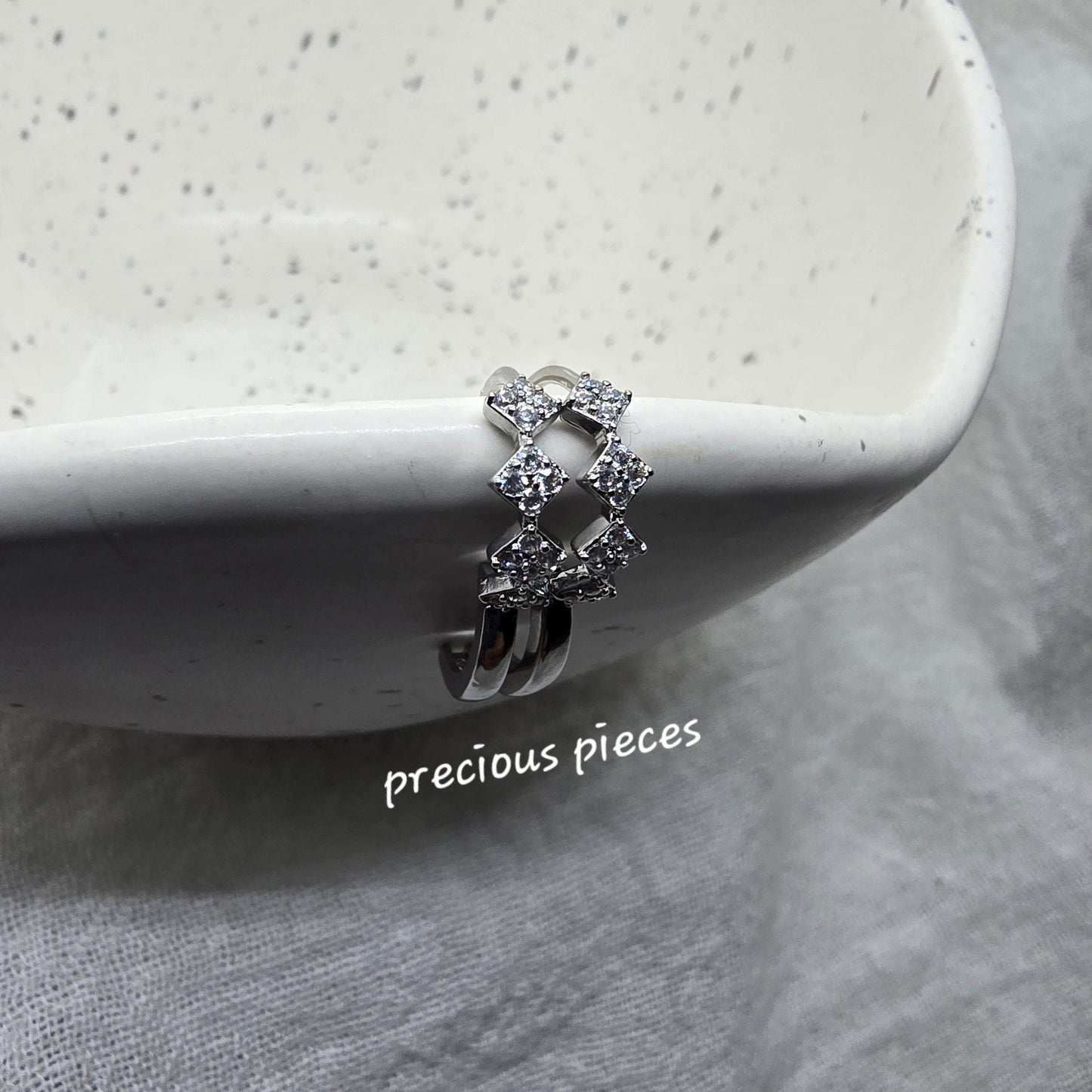 Small Diamond Shape Pavé Huggie Hoop Earrings (click for more options)