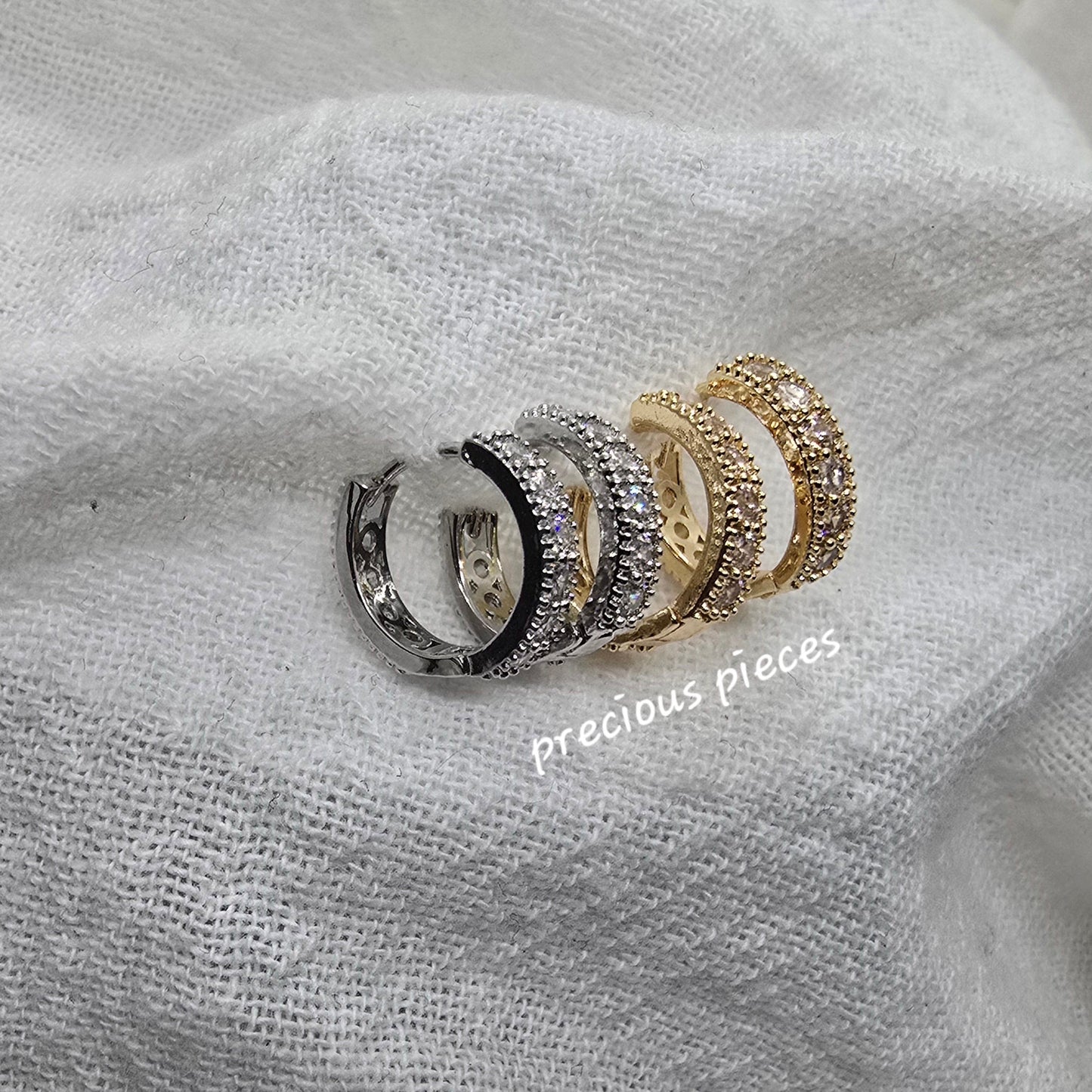 Small Pavé Huggie Hoop Earrings One (click for more options)