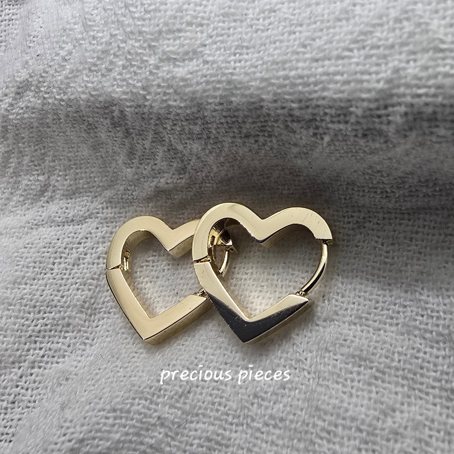 Heart Huggie Hoop Earrings