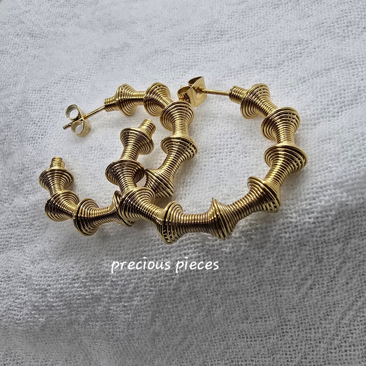 Stainless Steel Wired Hoop Earrings