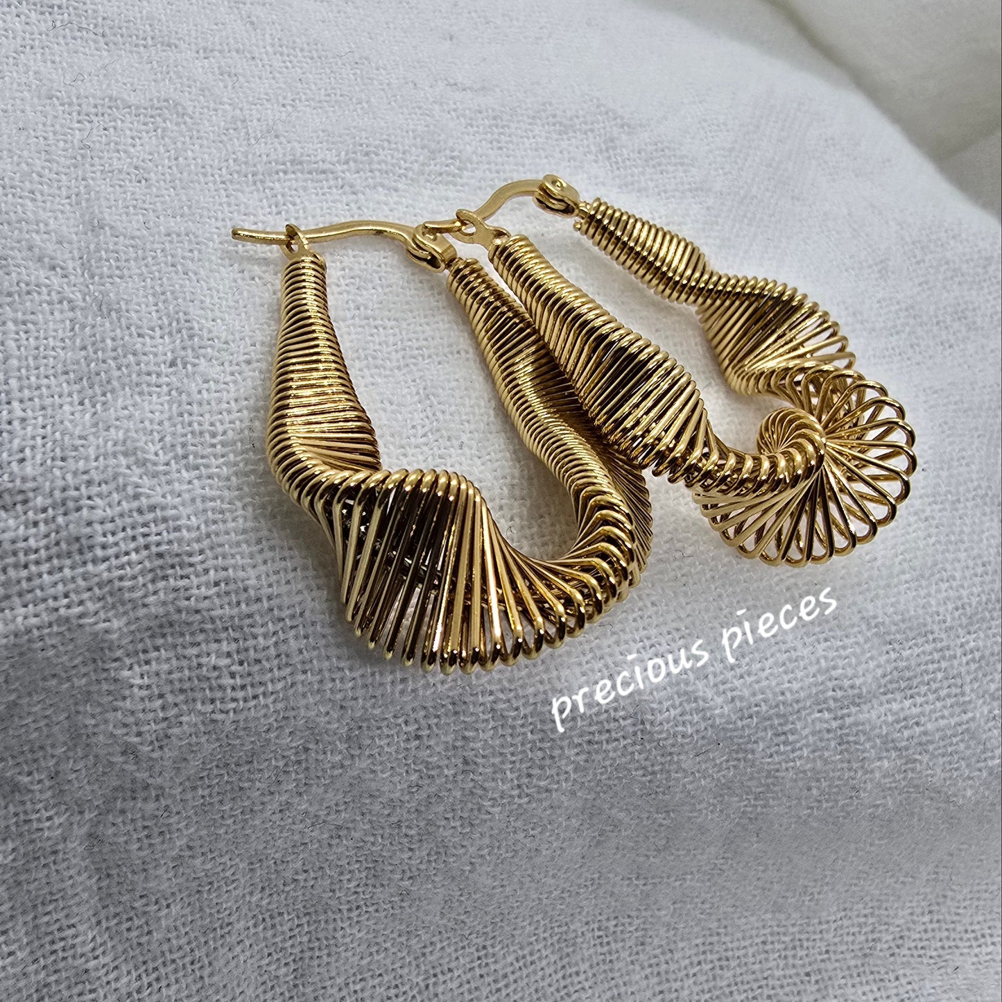 Stainless Steel Wired Hoop Earrings