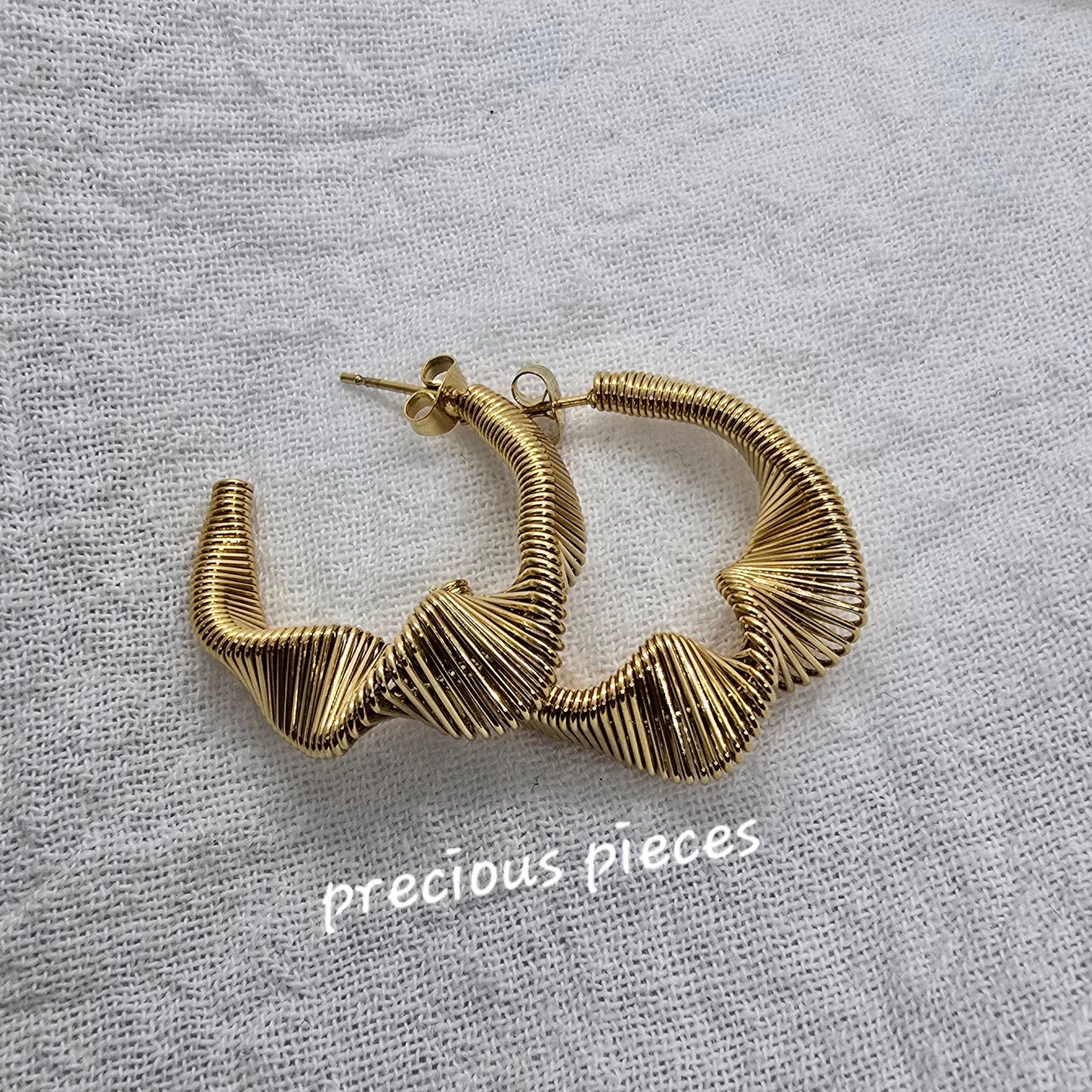 Stainless Steel Wired Hoop Earrings