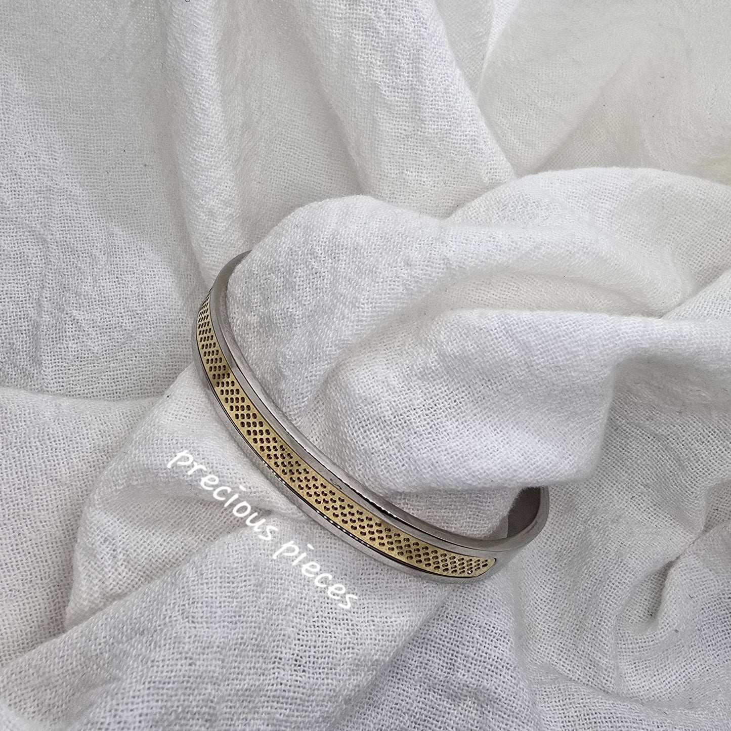 Men's Stainless Steel Hollow Open Bangle Bracelet (click for more options)