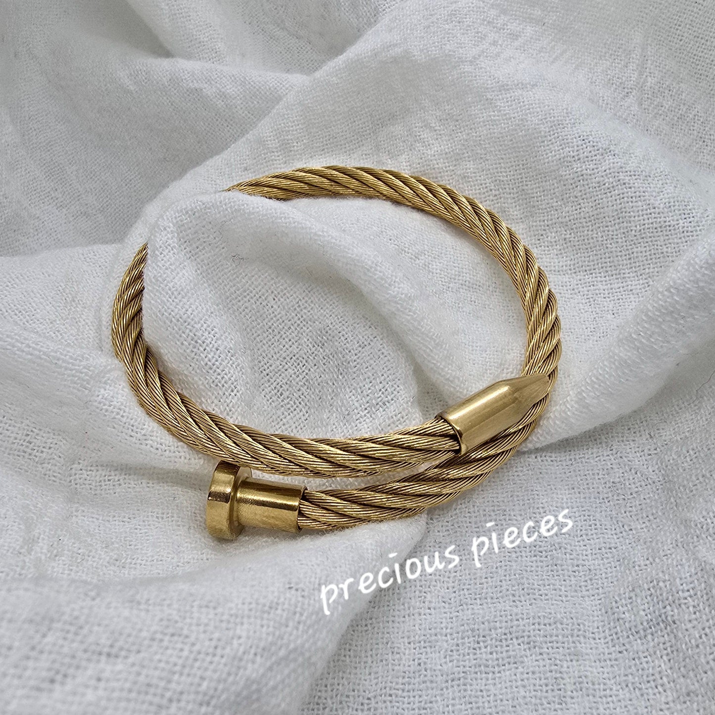Nail Style Stainless Steel Open Bracelet