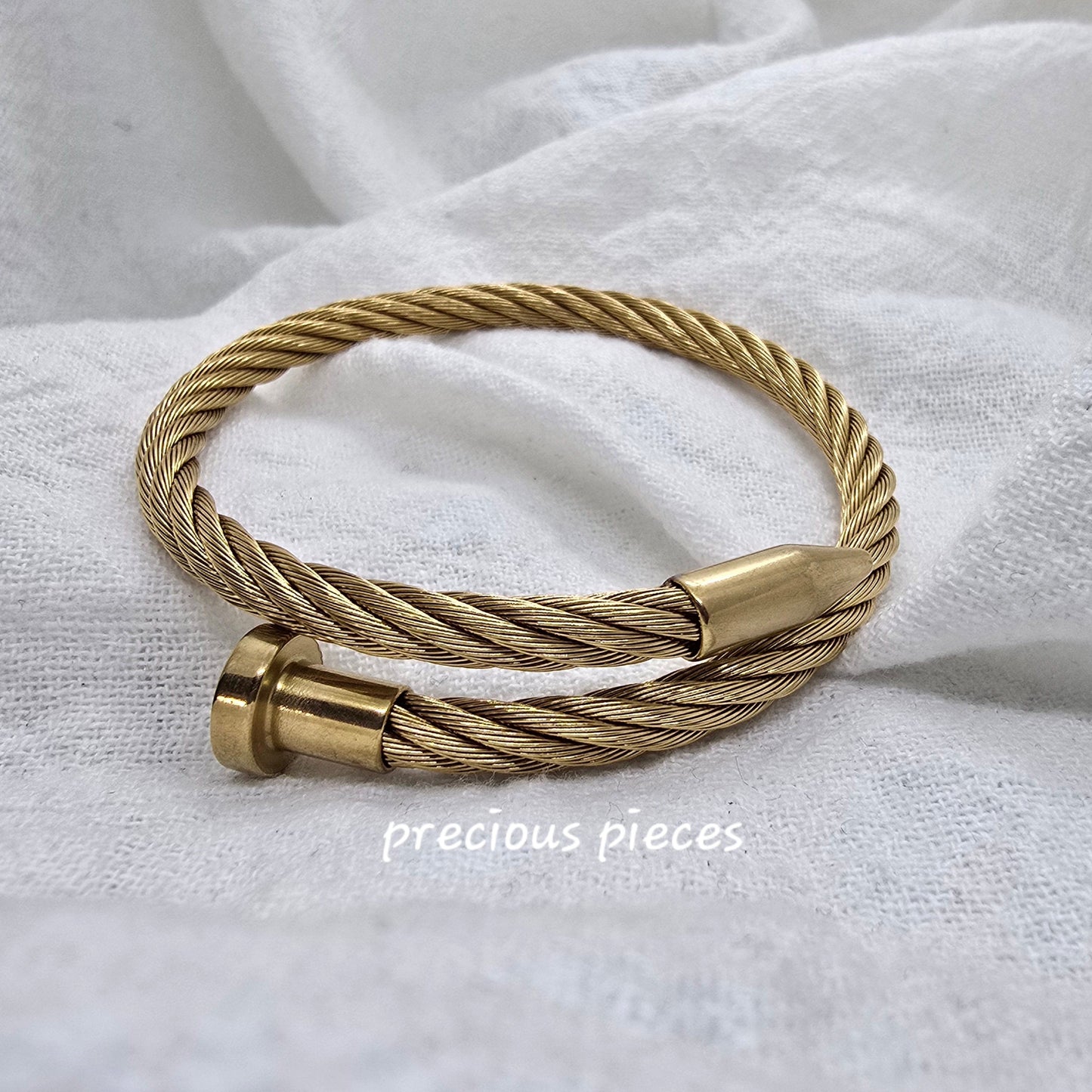 Nail Style Stainless Steel Open Bracelet