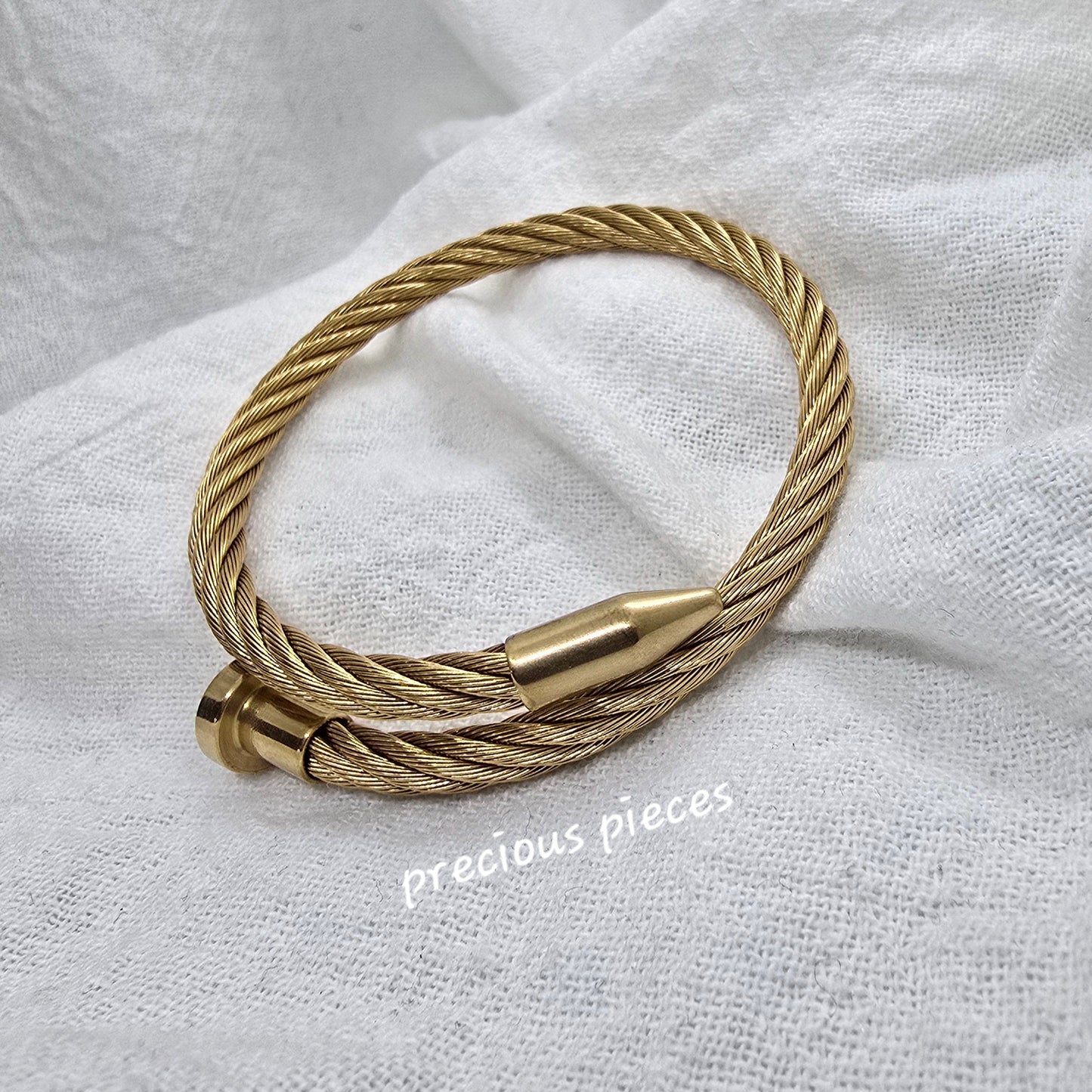 Nail Style Stainless Steel Open Bracelet