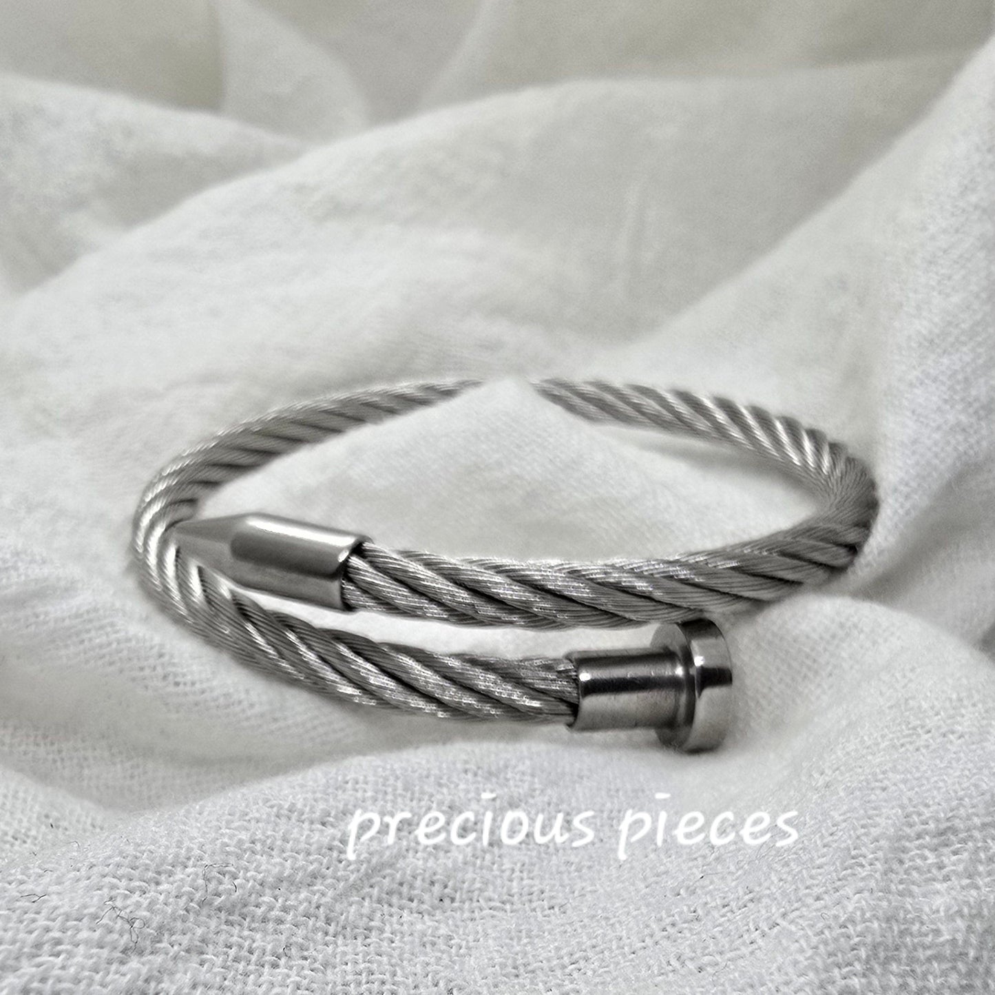 Nail Style Stainless Steel Open Bracelet