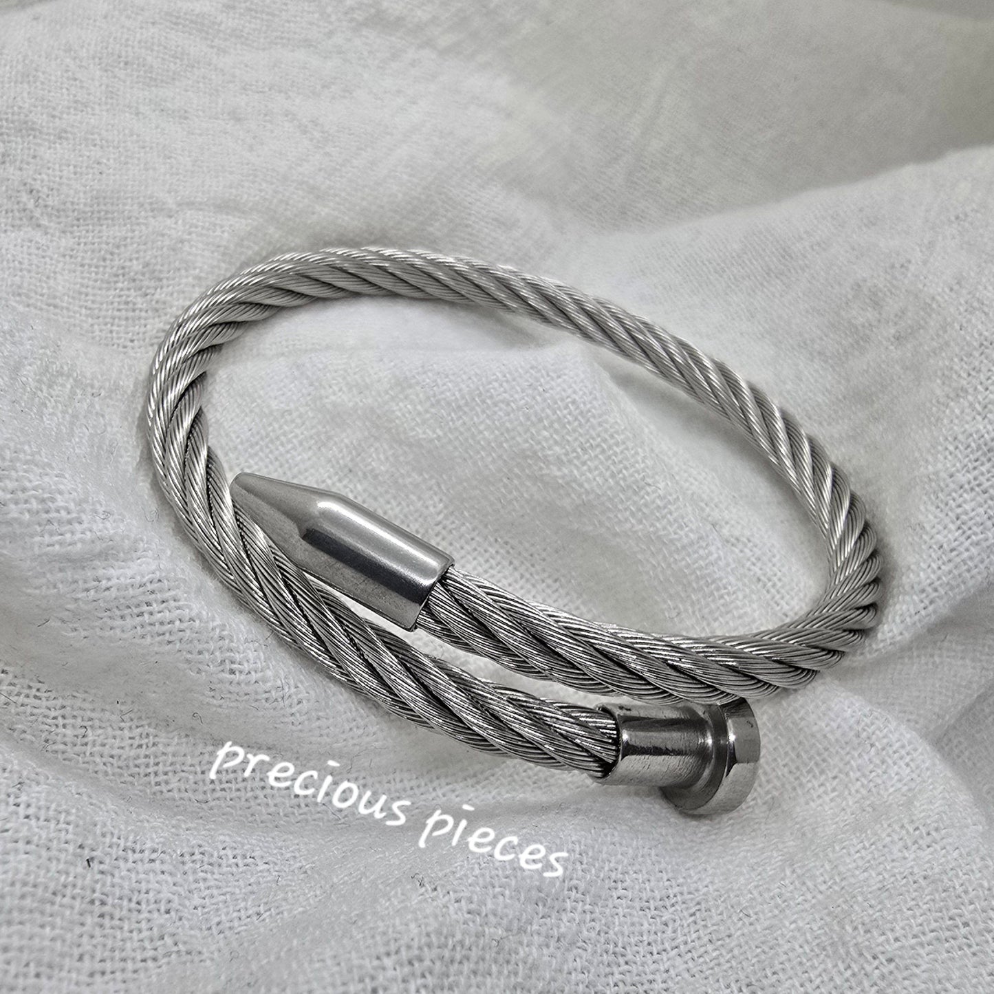 Nail Style Stainless Steel Open Bracelet