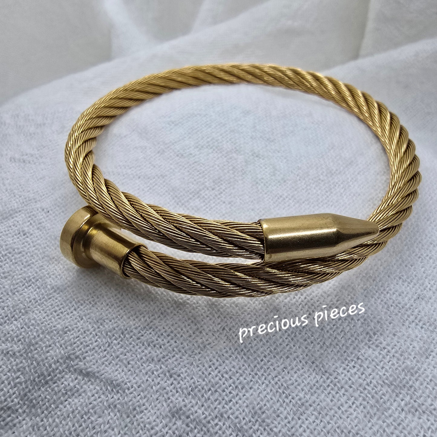 Nail Style Stainless Steel Open Bracelet