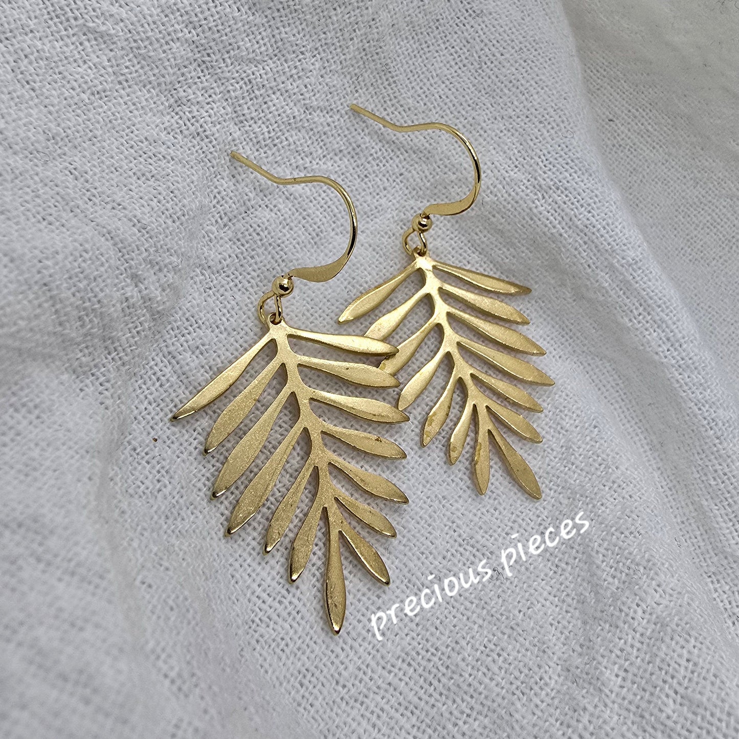 Brass Fern Leaf Earrings