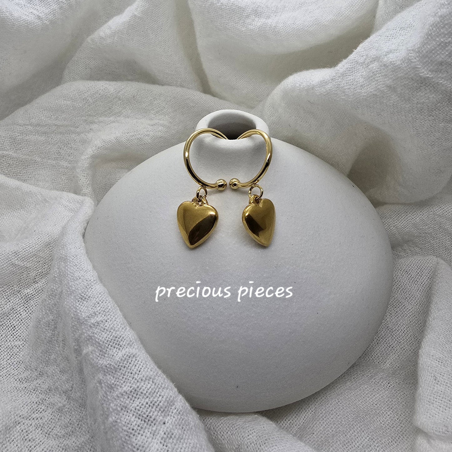 Puffy Heart Hoop Earrings