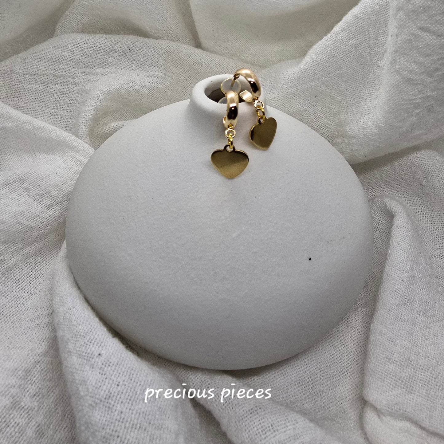 Tiny Heart Hoop Earrings