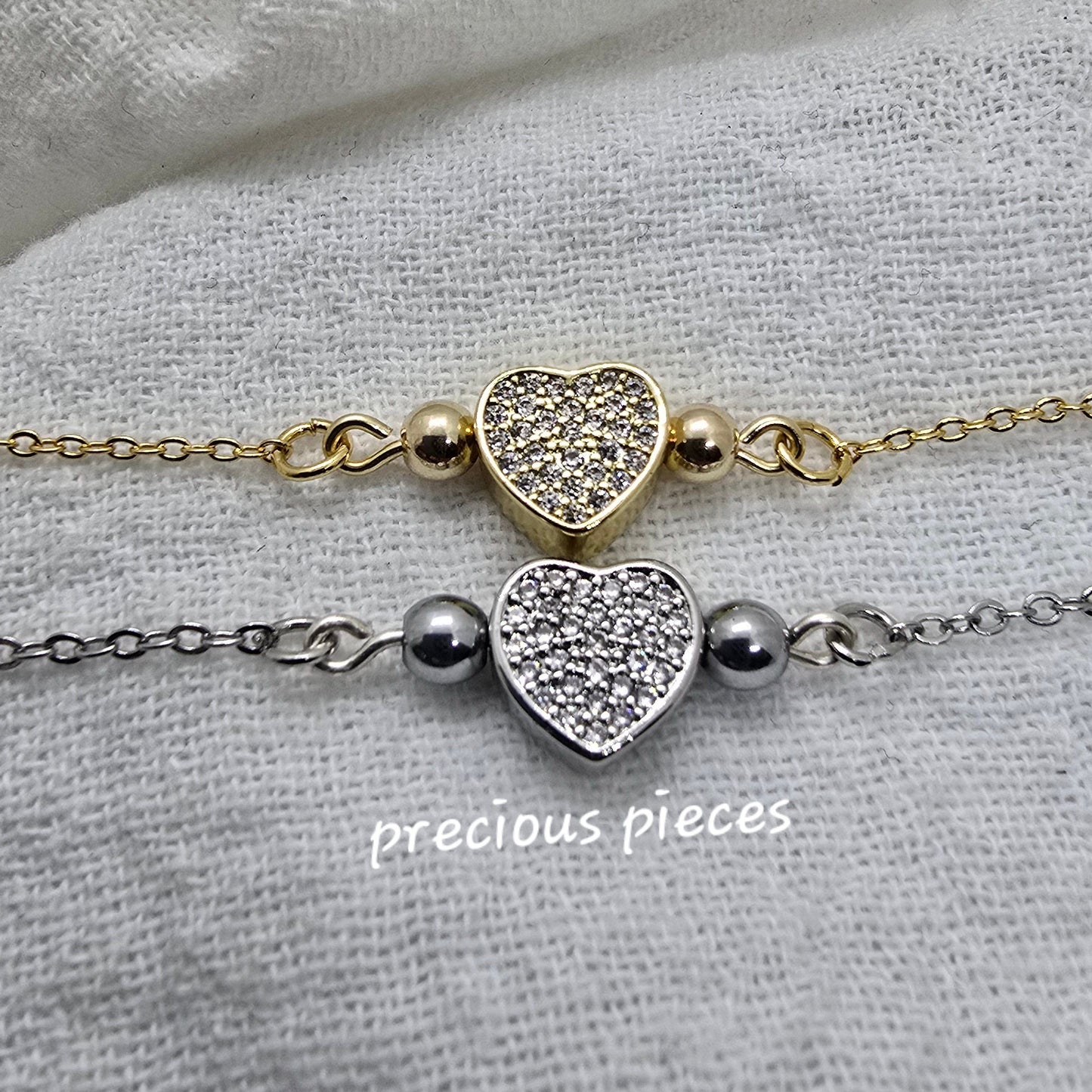 Cubic Zirconia Pavé Heart Bracelet (click for more options)