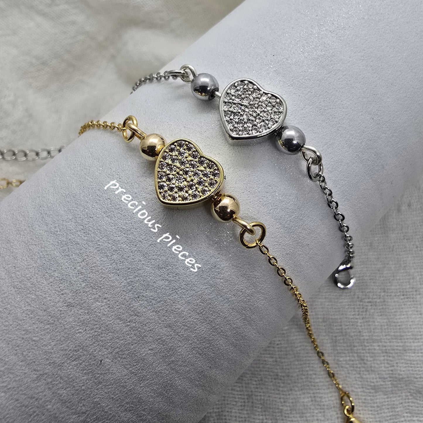 Cubic Zirconia Pavé Heart Bracelet (click for more options)