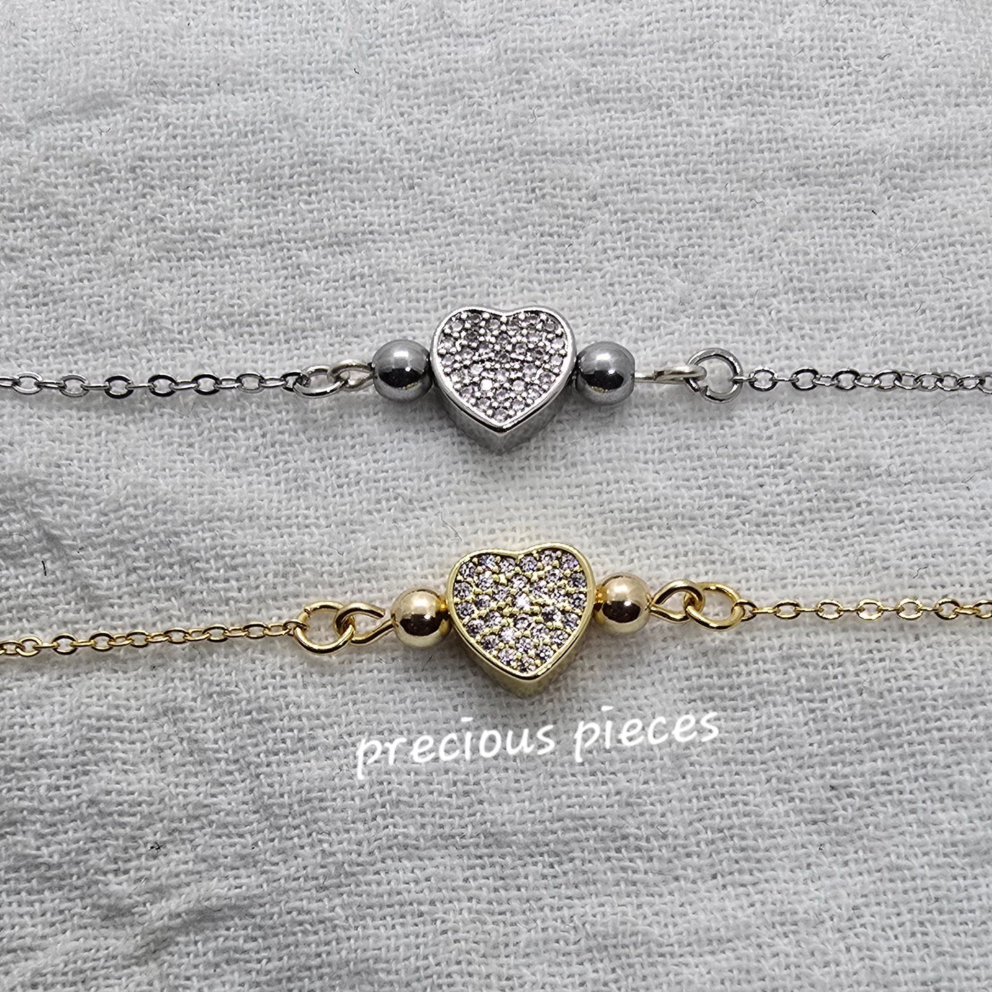 Cubic Zirconia Pavé Heart Bracelet (click for more options)