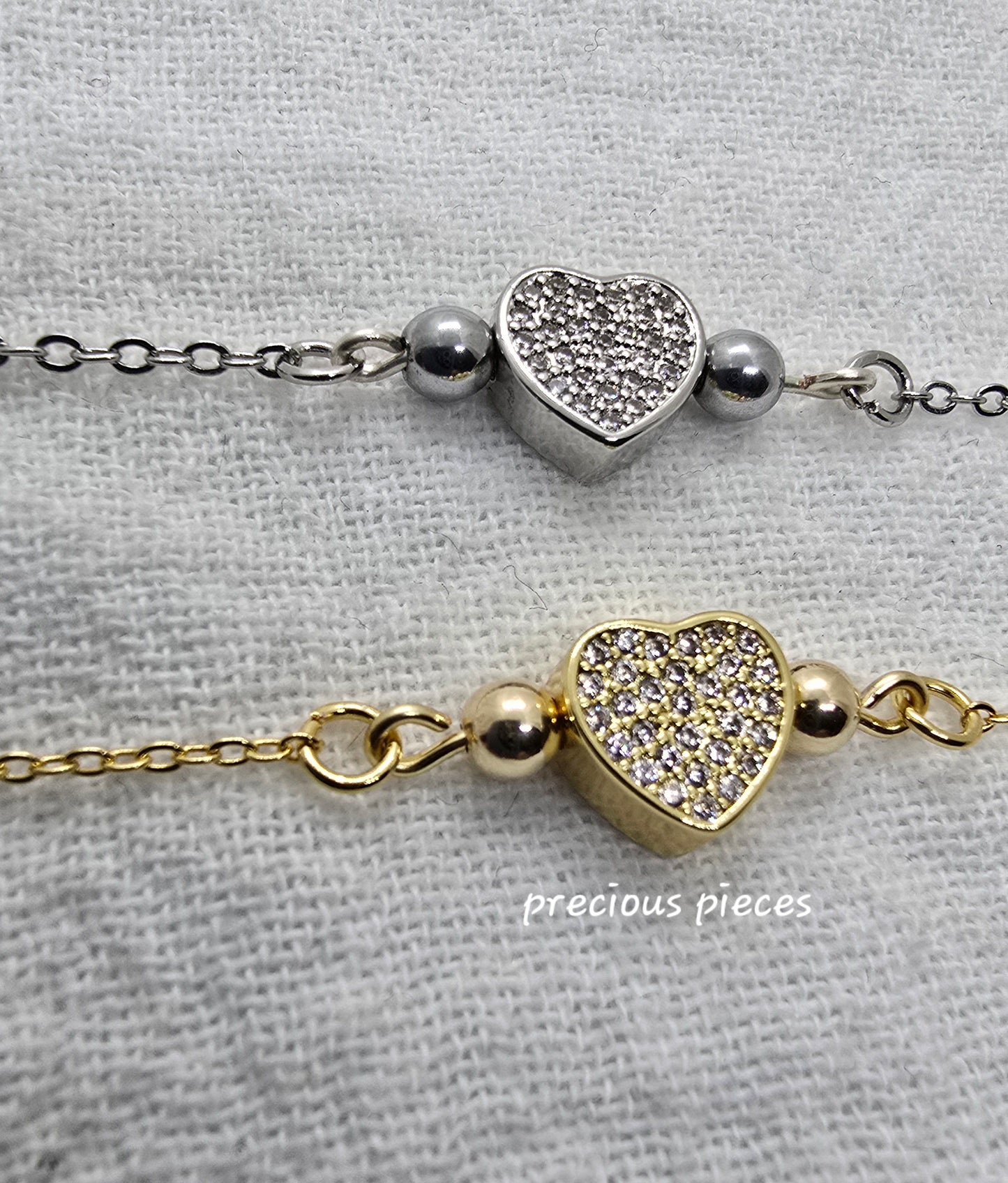 Cubic Zirconia Pavé Heart Bracelet (click for more options)