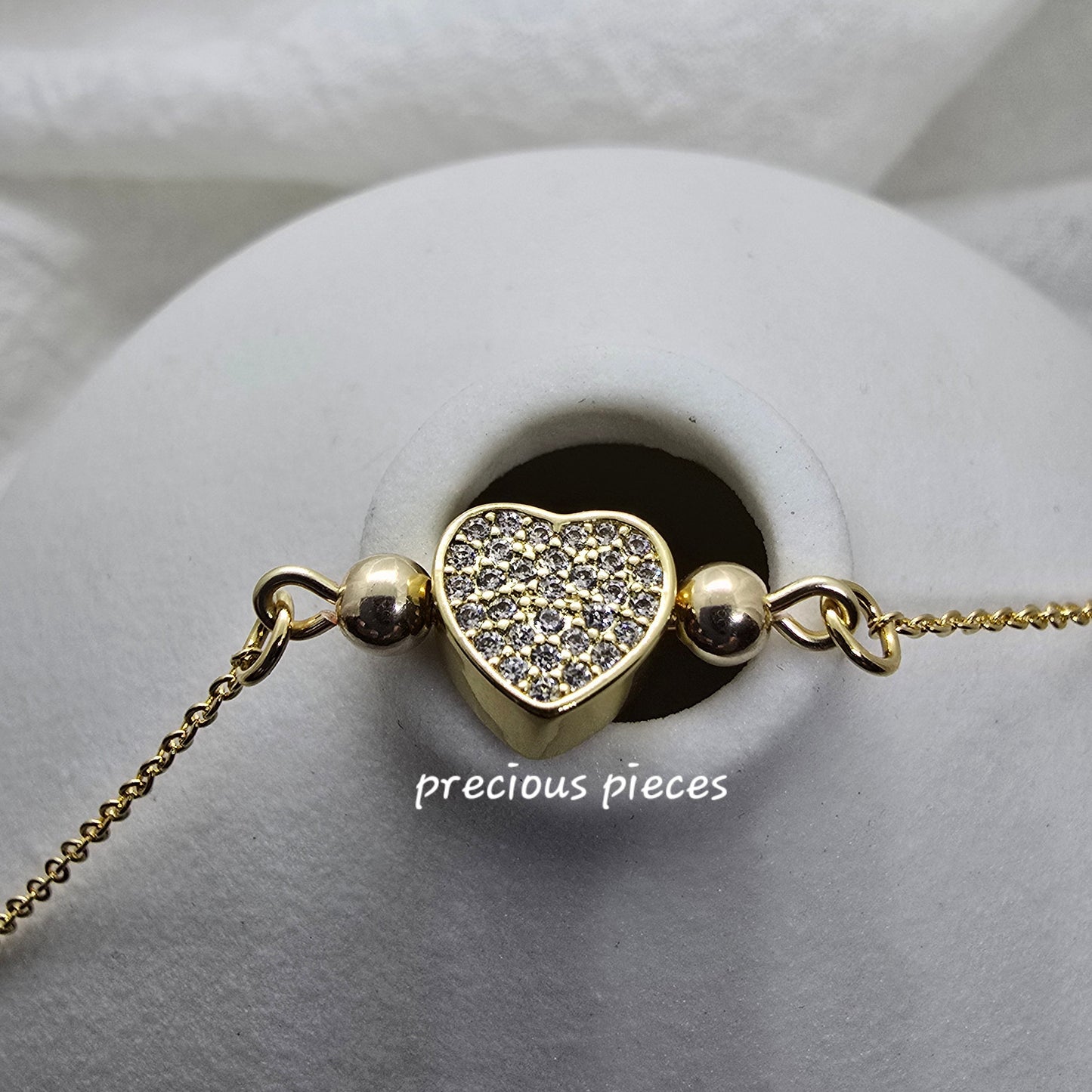 Cubic Zirconia Pavé Heart Bracelet (click for more options)