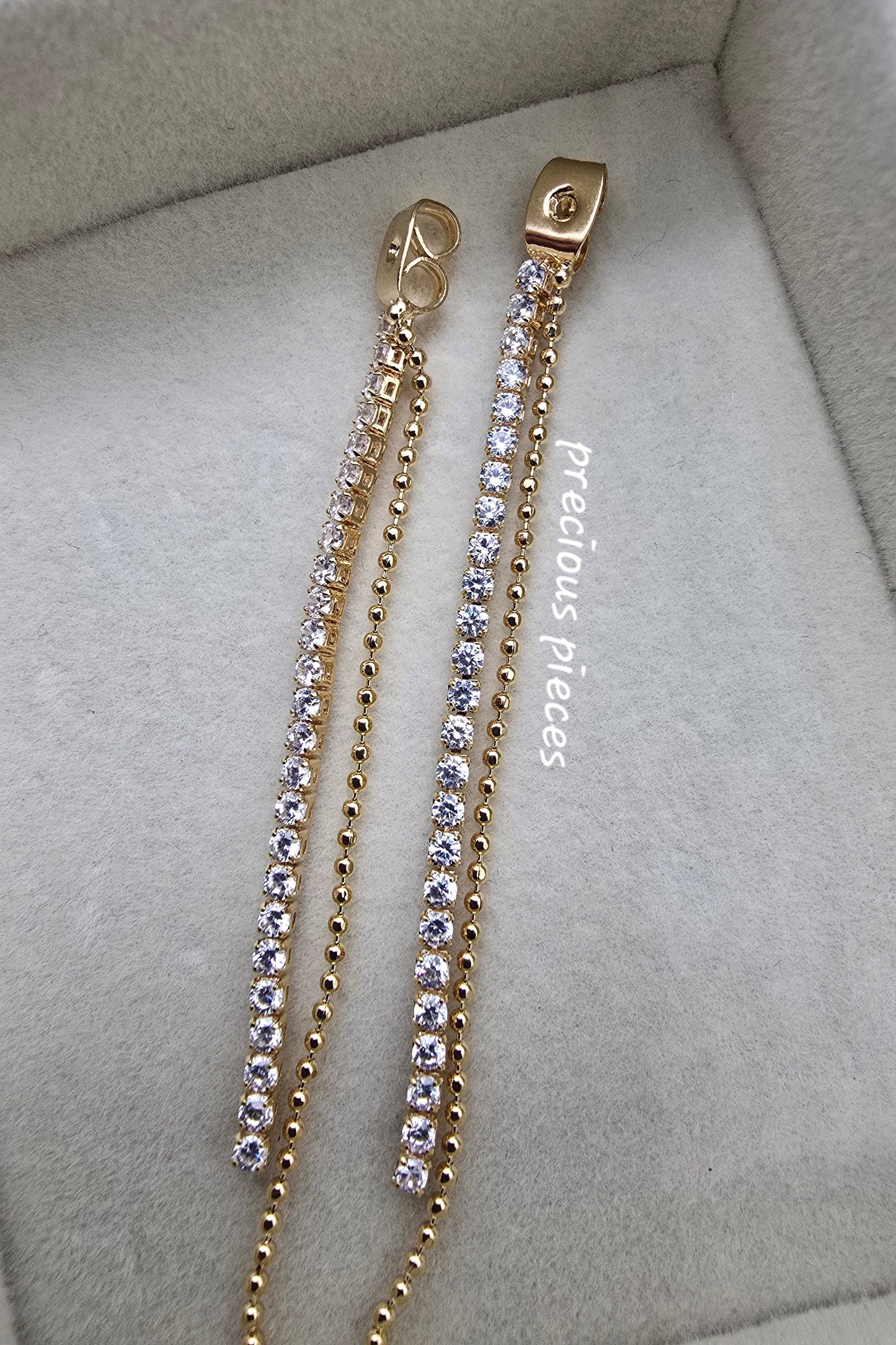 Ear Back with CZ Pavé Chain (for earrings)