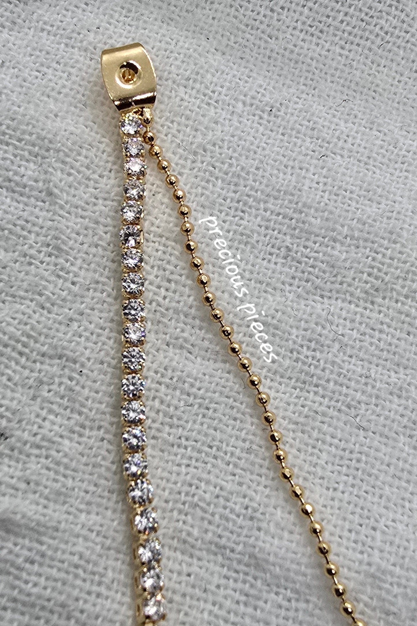 Ear Back with CZ Pavé Chain (for earrings)