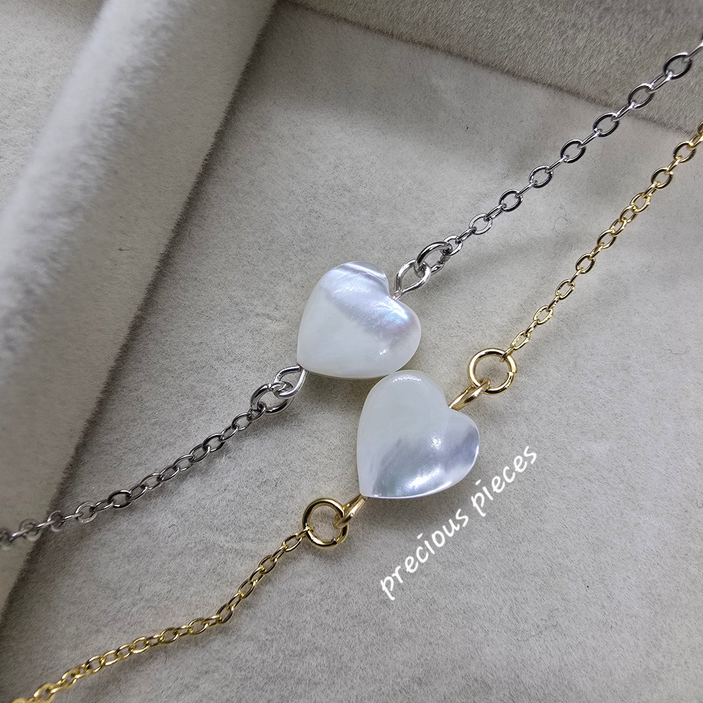 Shell Heart Beaded Bracelet