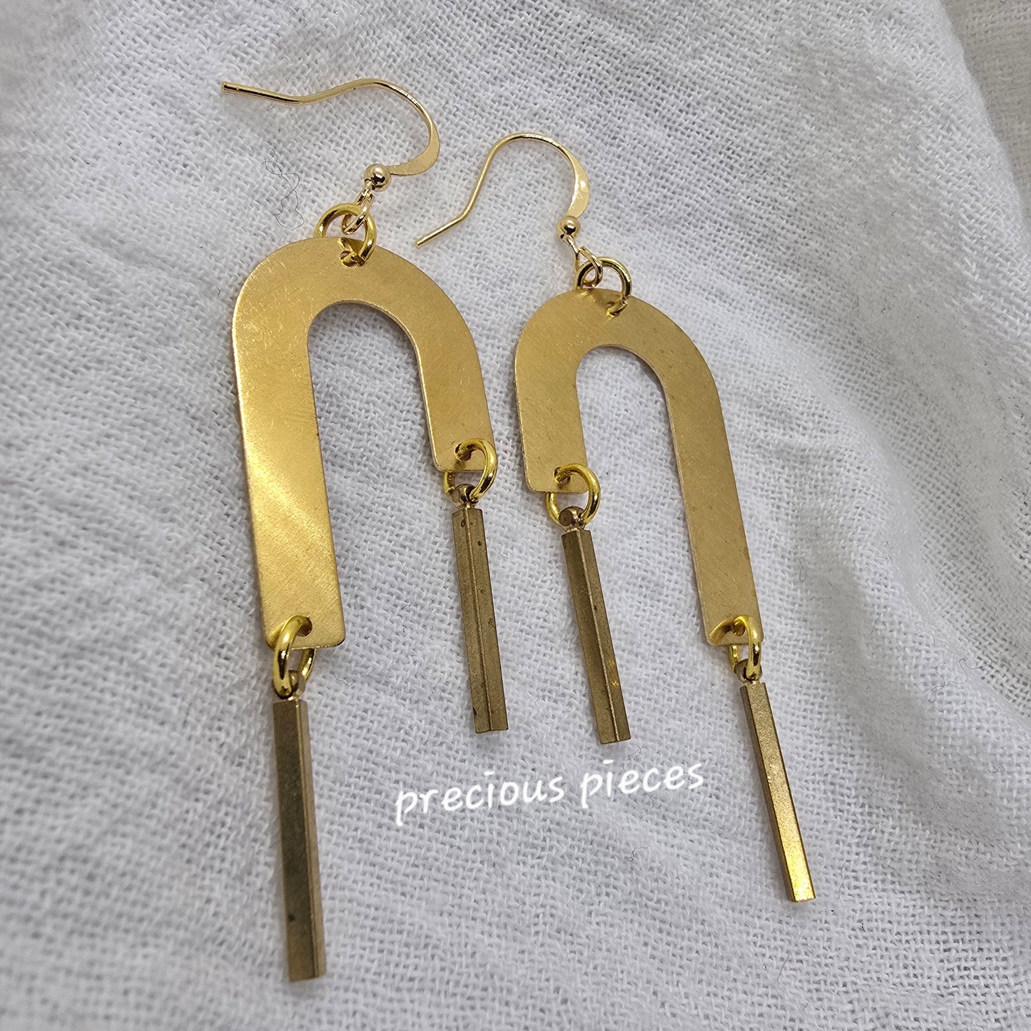 J-Shaped Brass Earrings