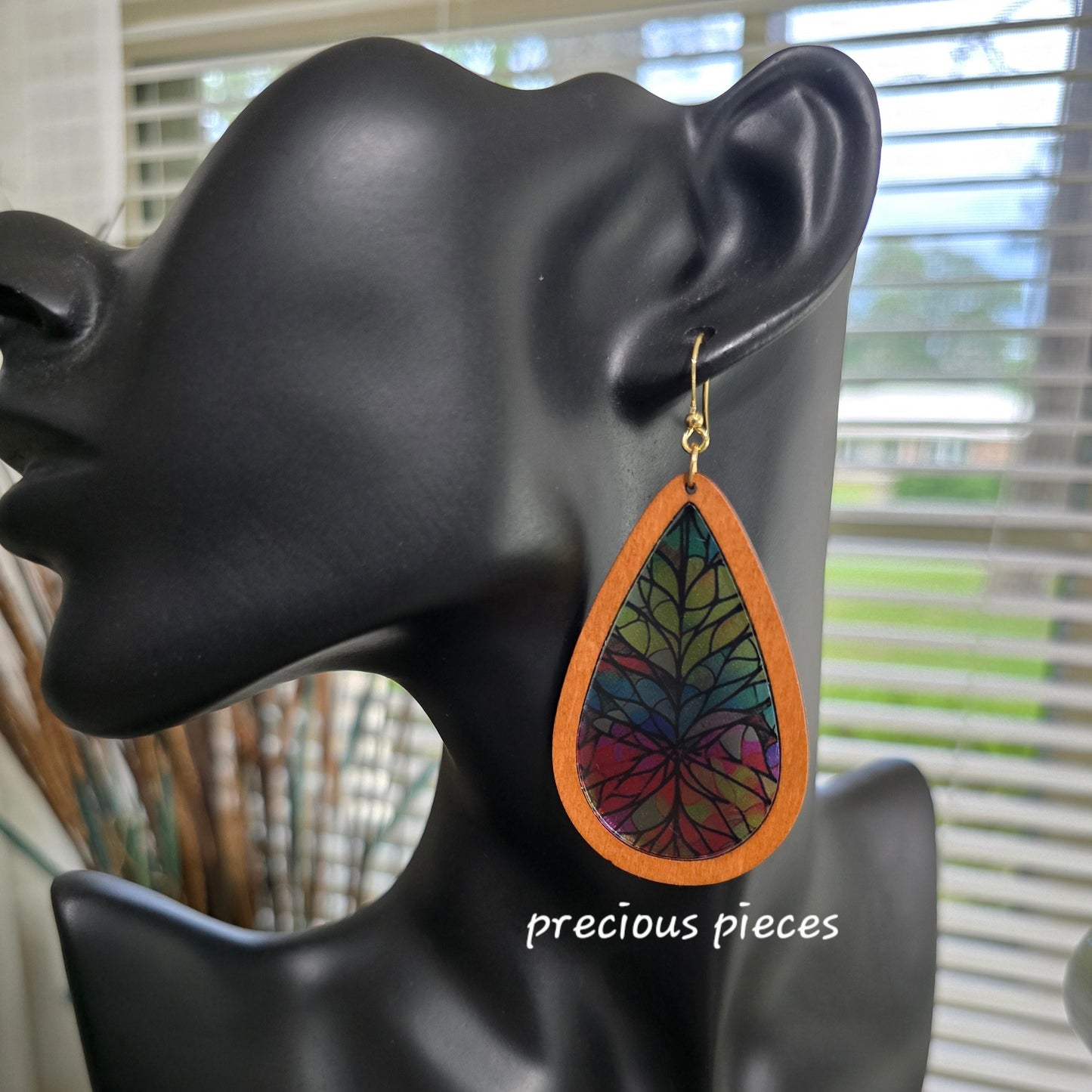 Stained Glass Teardrop Earrings