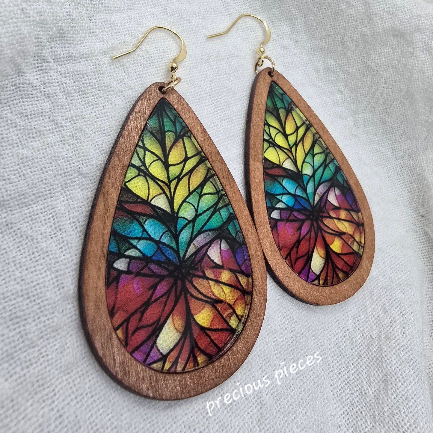 Stained Glass Teardrop Earrings