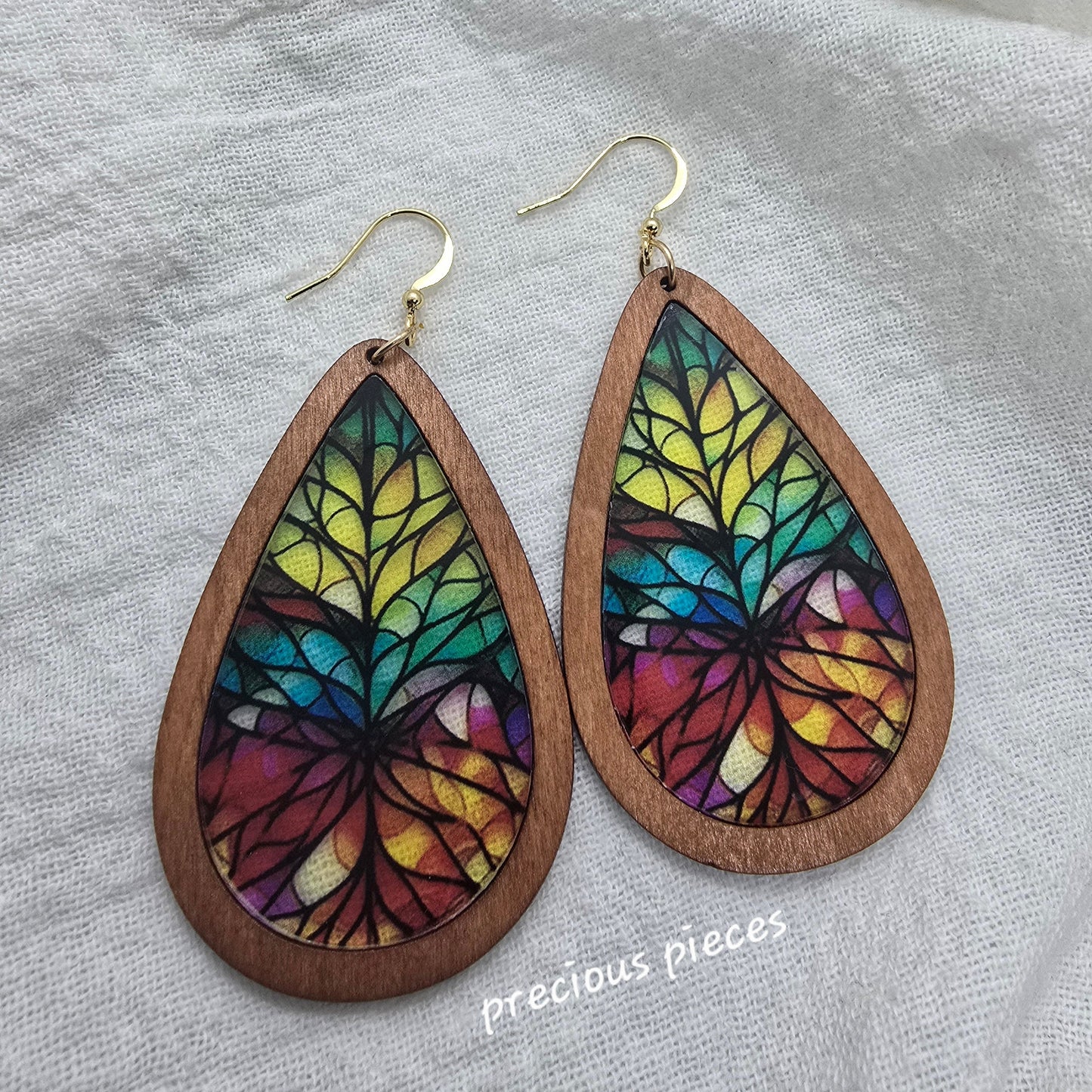 Stained Glass Teardrop Earrings