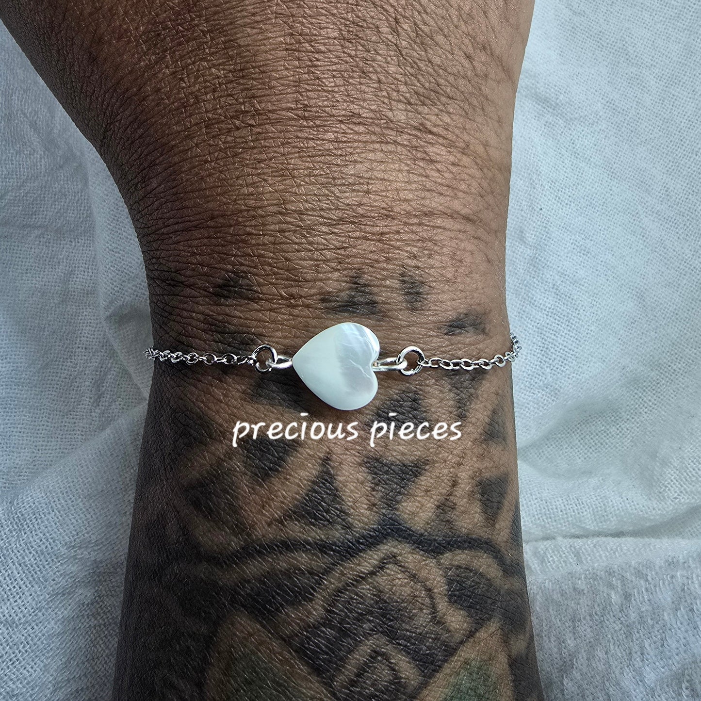 Shell Heart Beaded Bracelet