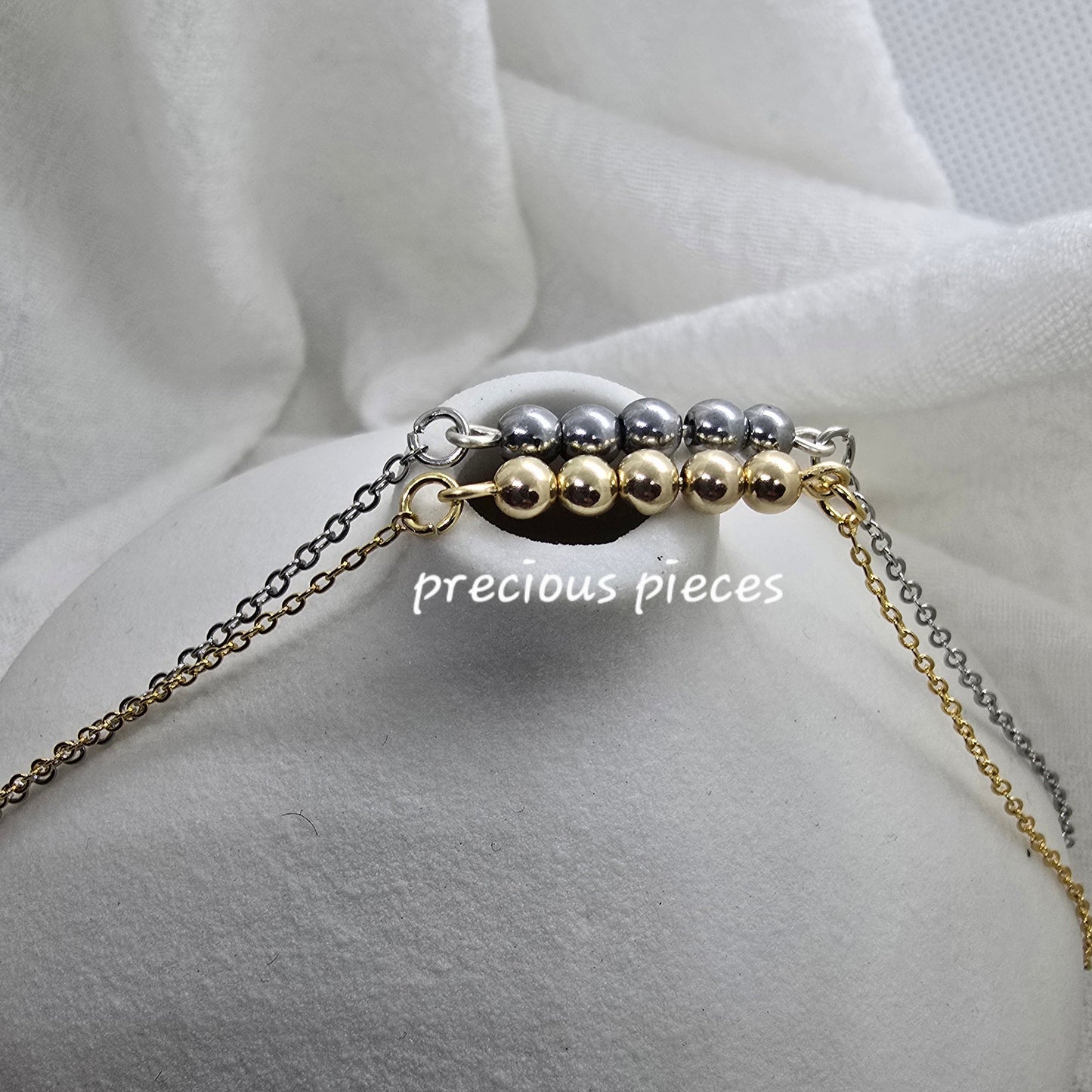 Gold and Silver Beaded Bracelet