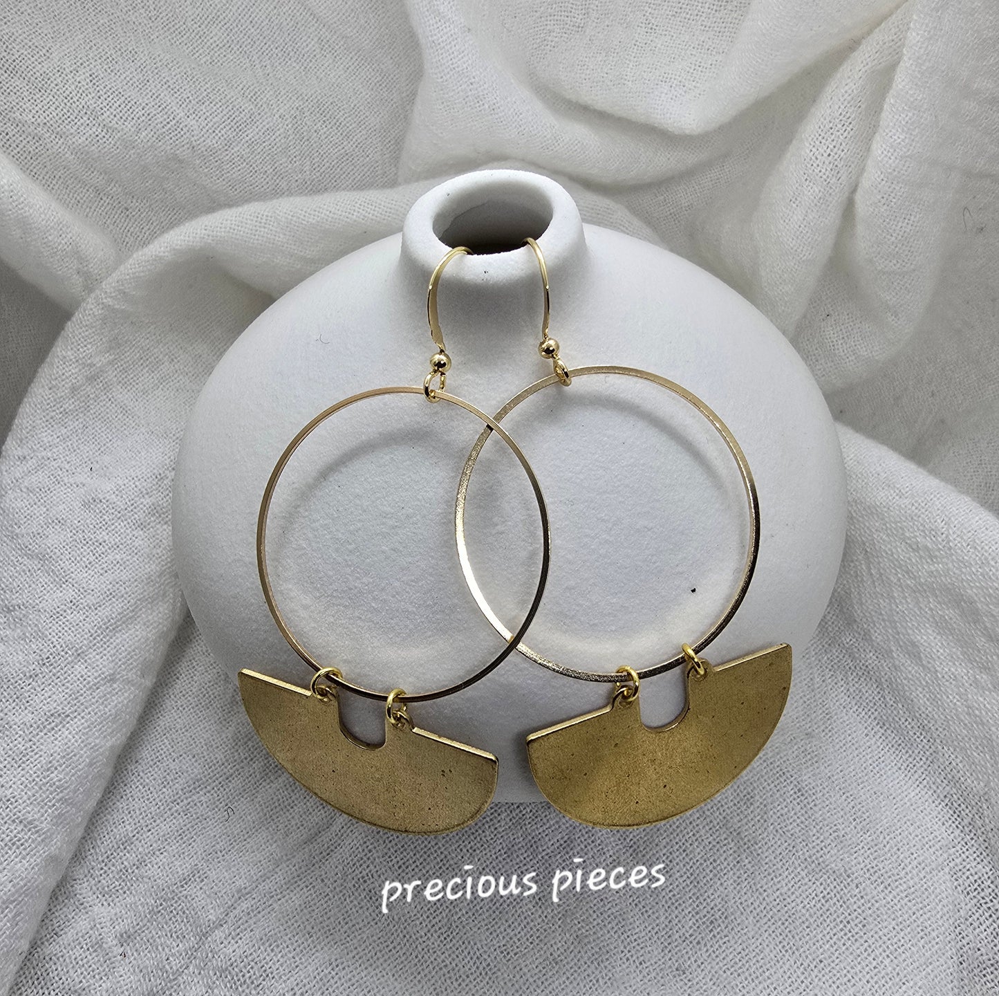 Brass Geometric Earrings
