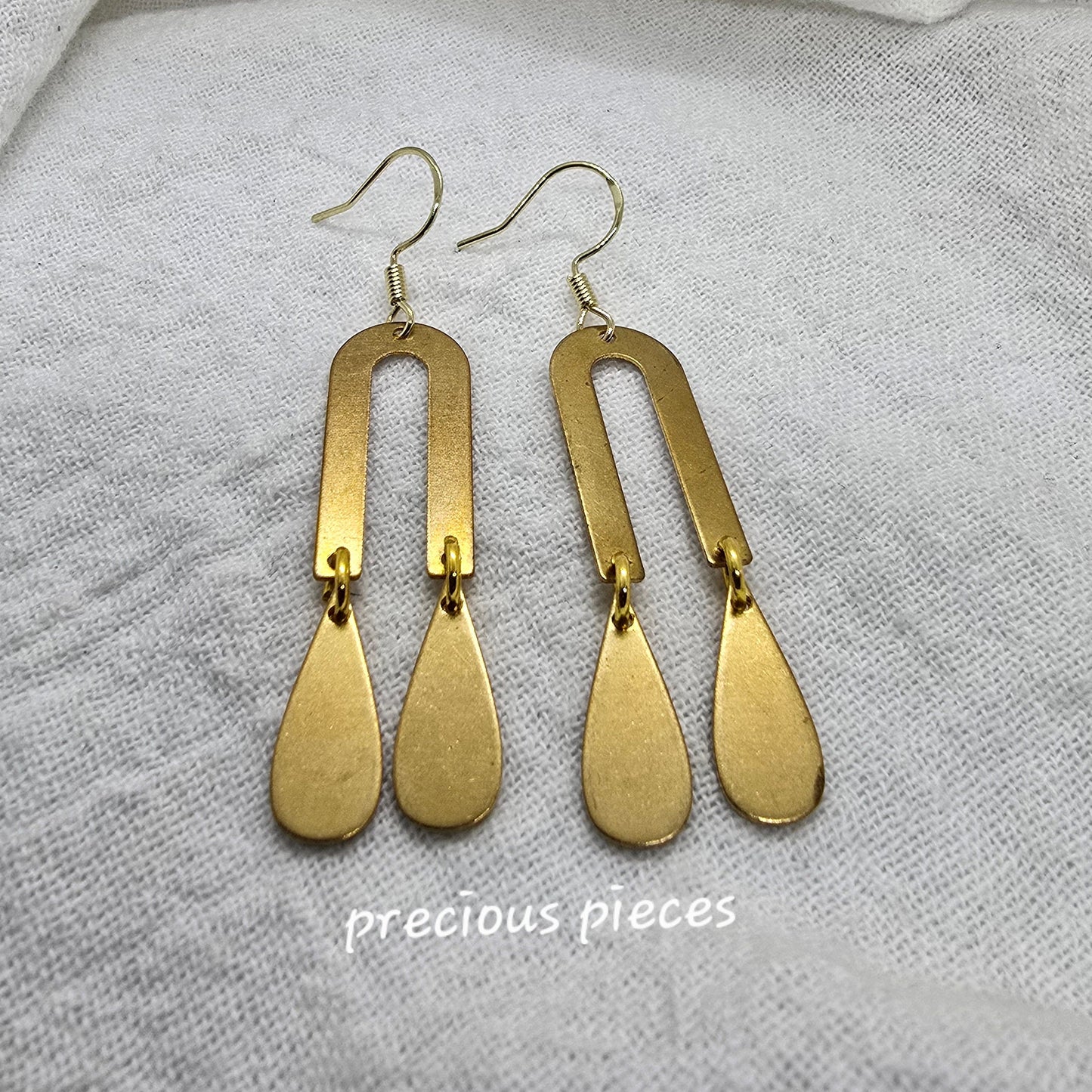Brass Teardrop Dangle Earrings