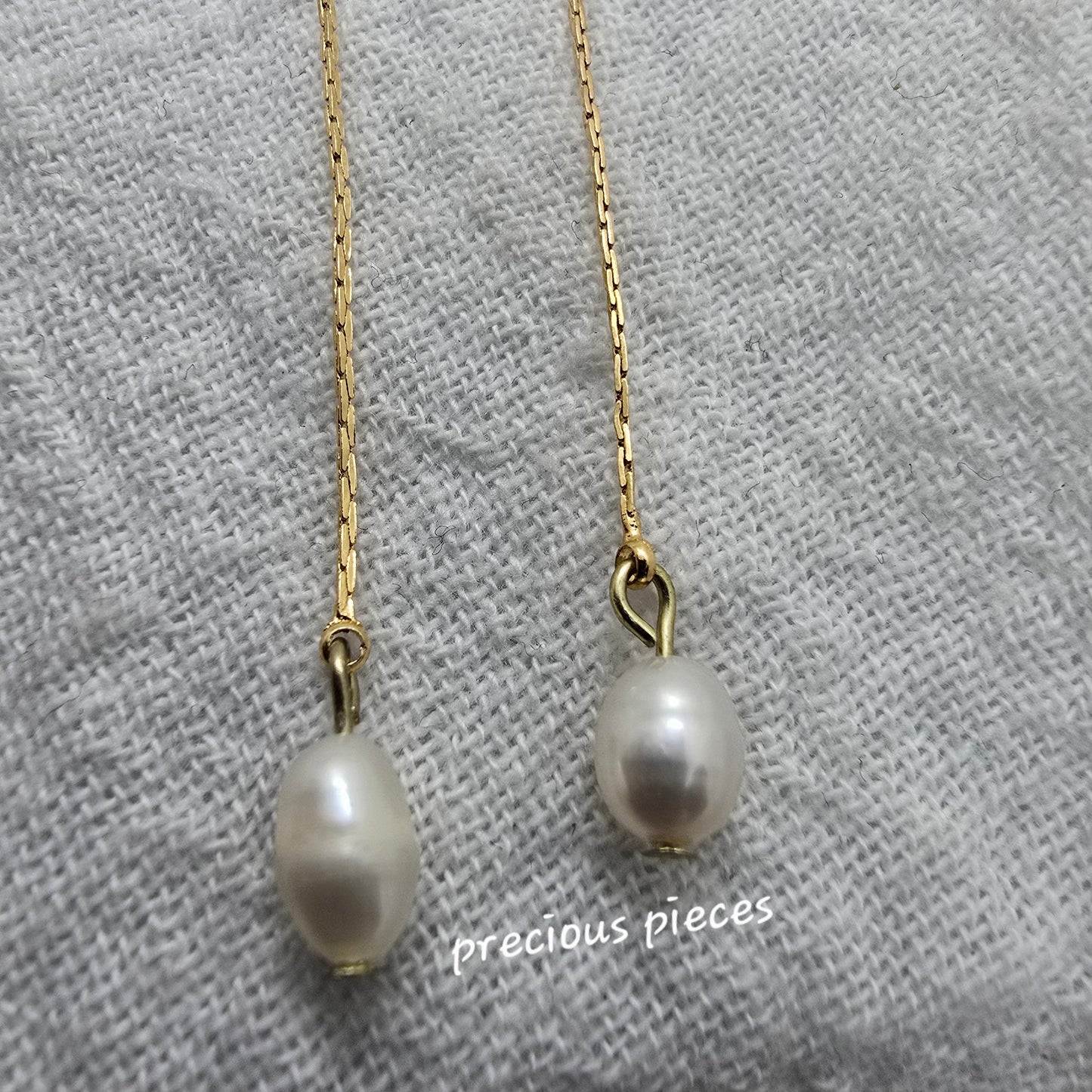 Chain and Pearl Drop Earrings