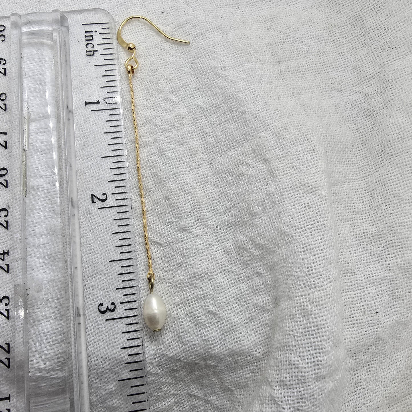 Chain and Pearl Drop Earrings