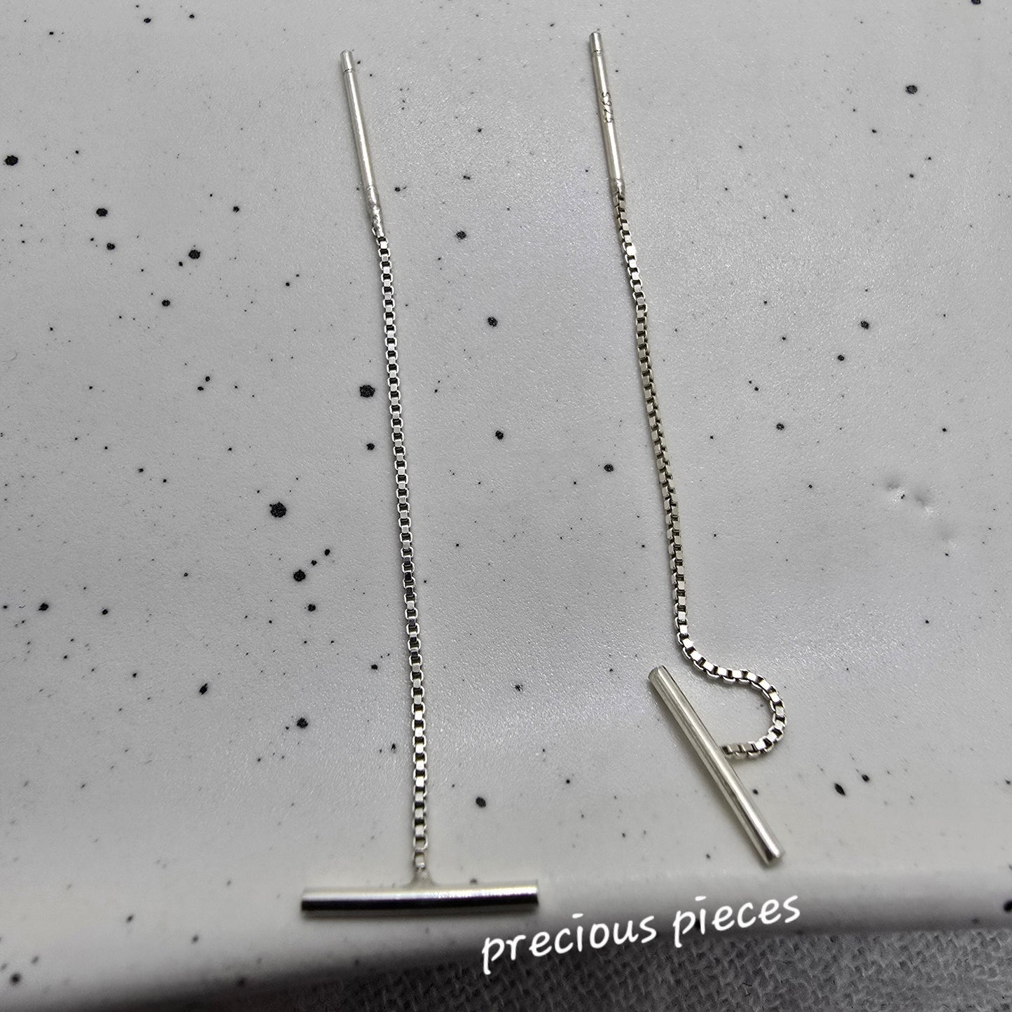 Sterling Silver Bar Threader Earrings