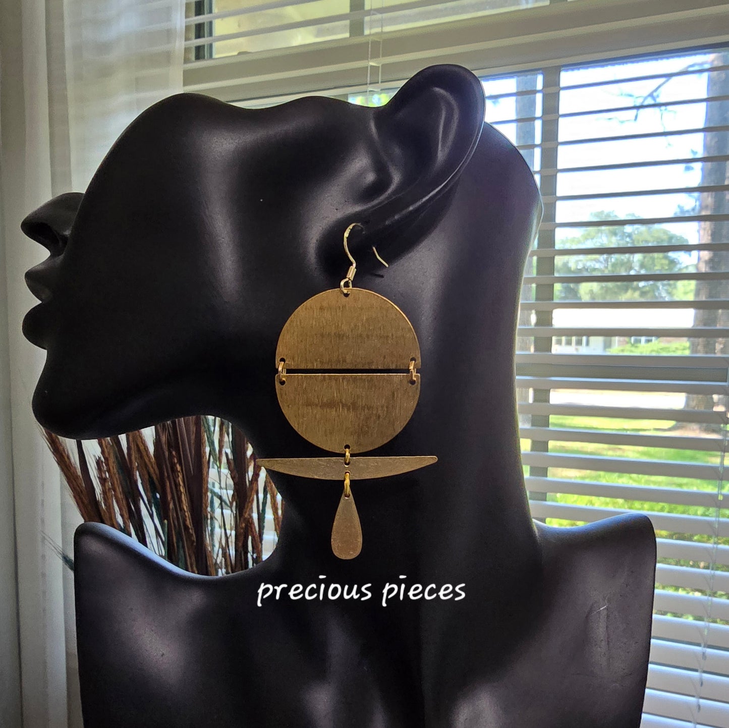 Double Half Circle Brass Earrings