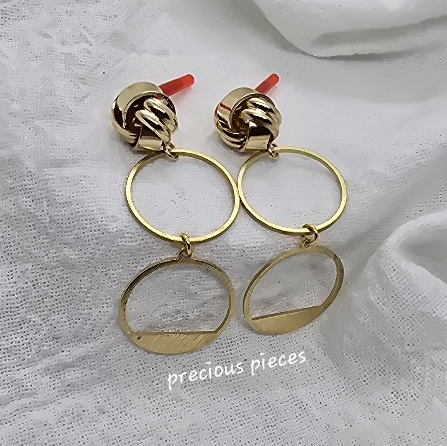 Brass Knot Dangle Earrings