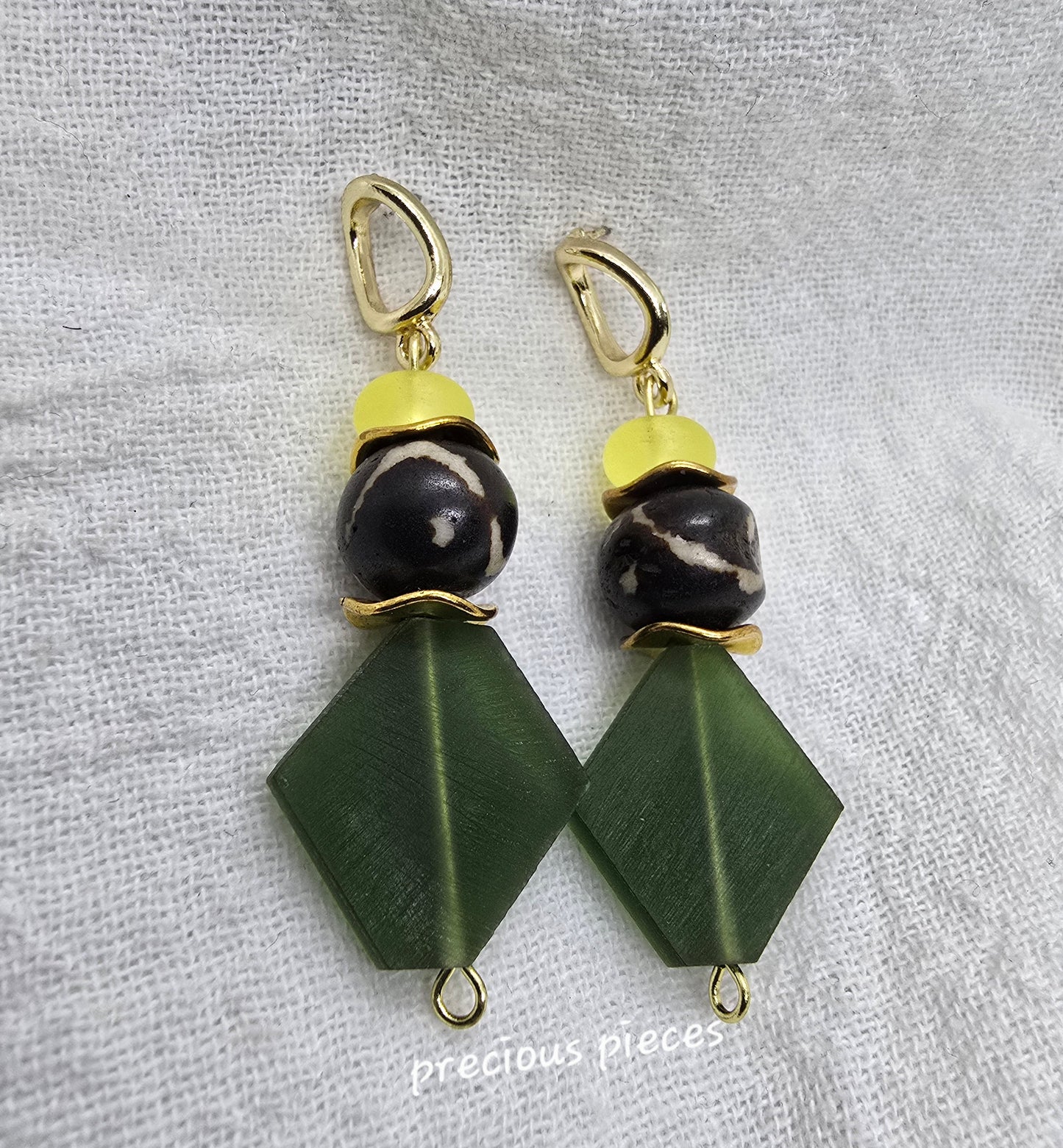 Green Bohemian Earrings