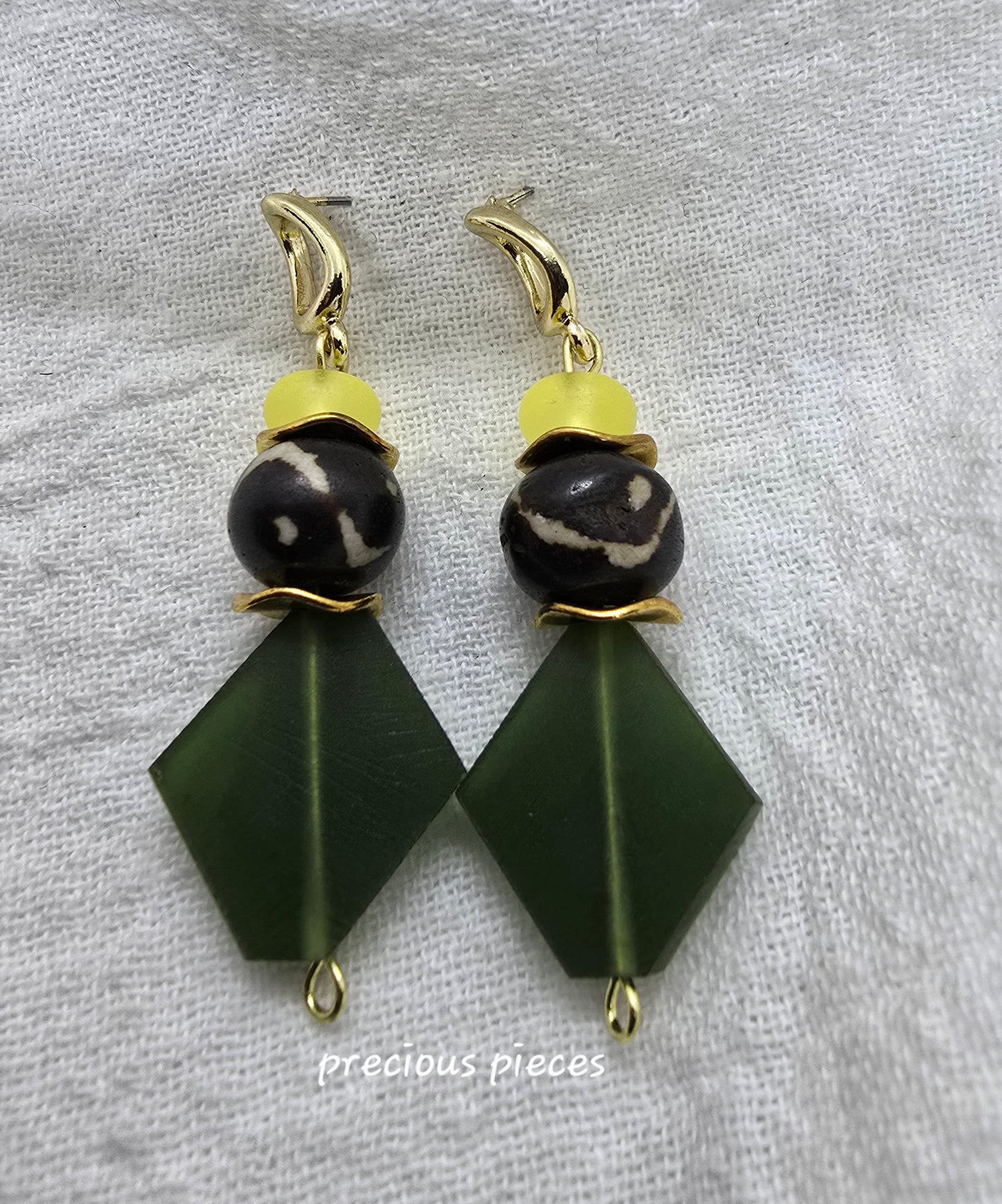 Green Bohemian Earrings