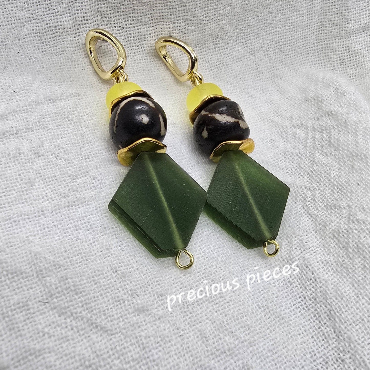 Green Bohemian Earrings