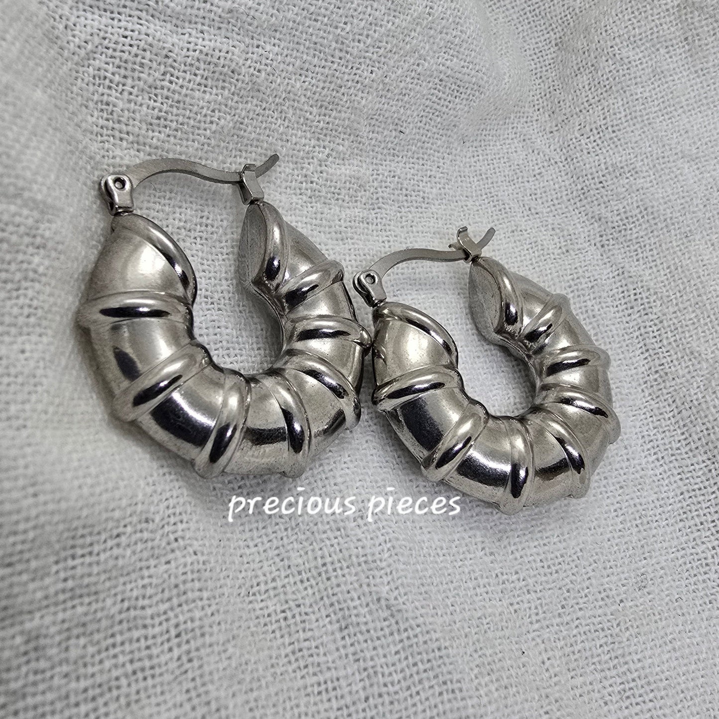 Silver Statement Hoop Earrings