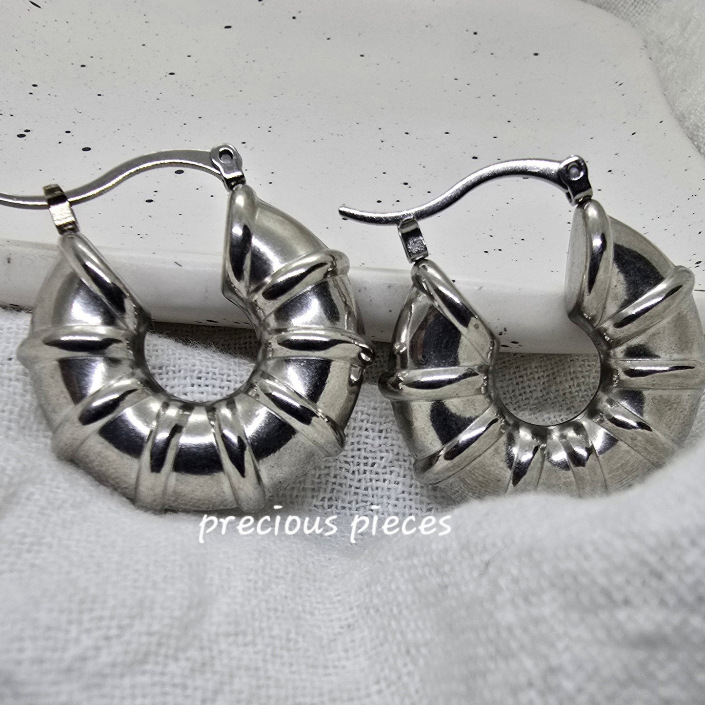 Silver Statement Hoop Earrings