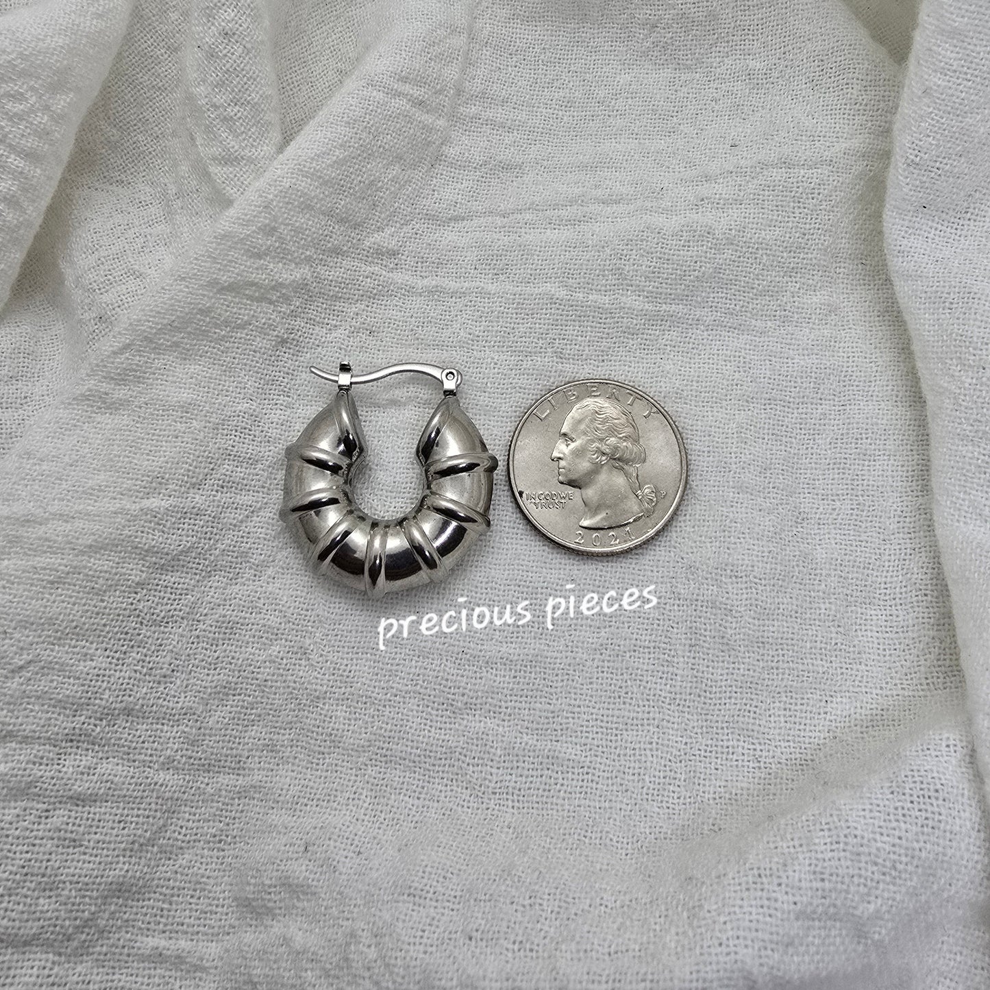 Silver Statement Hoop Earrings