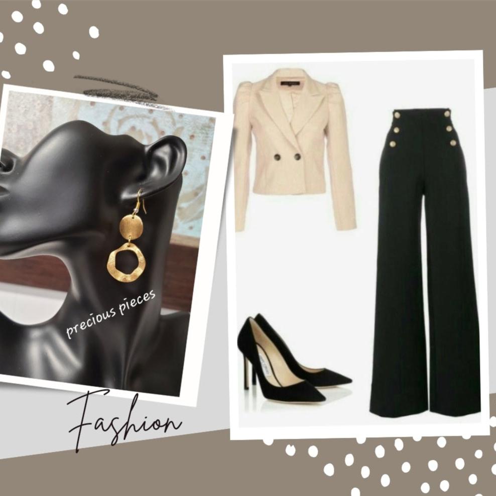 Brass Wavy Dangle Earrings